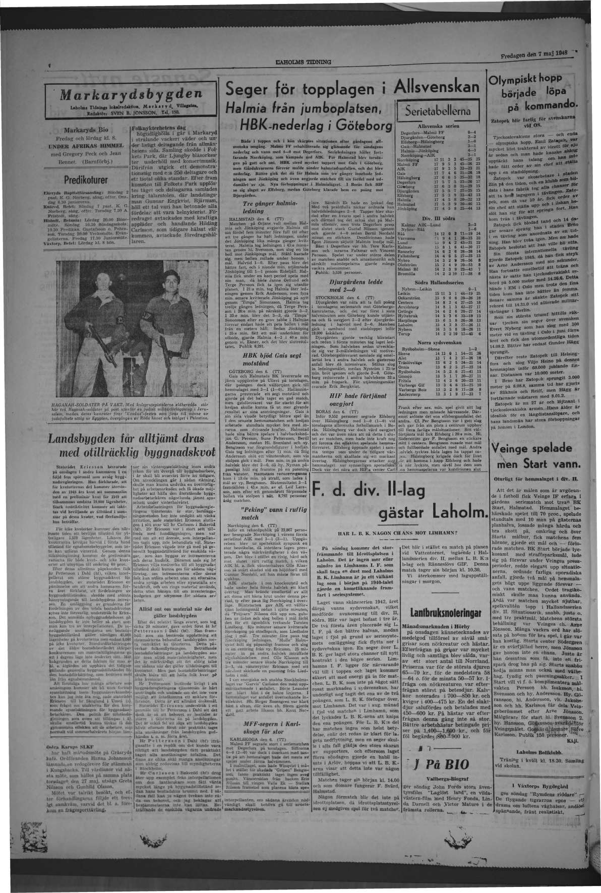 Laholms Tidning Fredag 7 maj 1948, sida 4