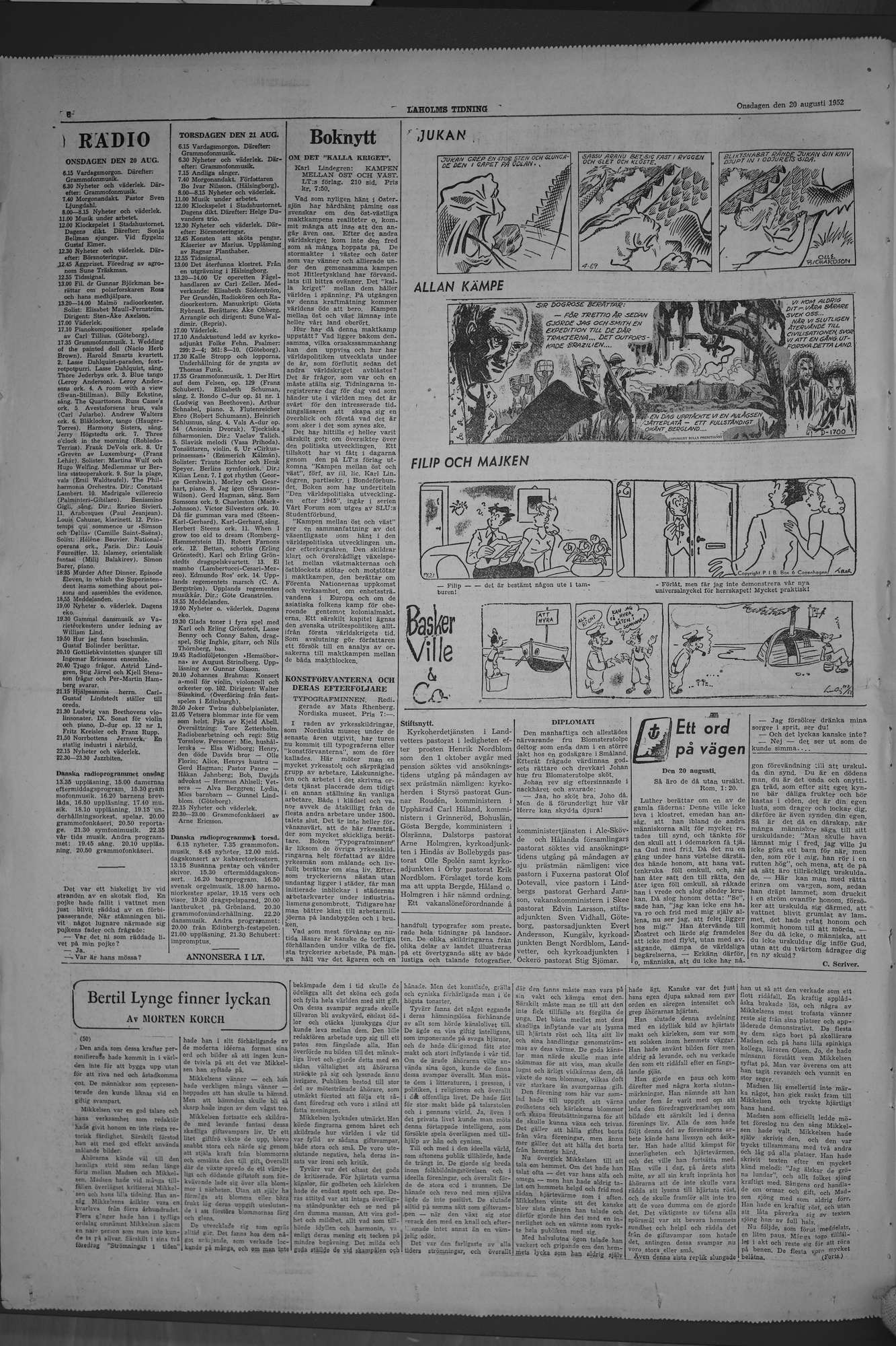 Laholms Tidning Onsdag 20 augusti 1952, sida 6