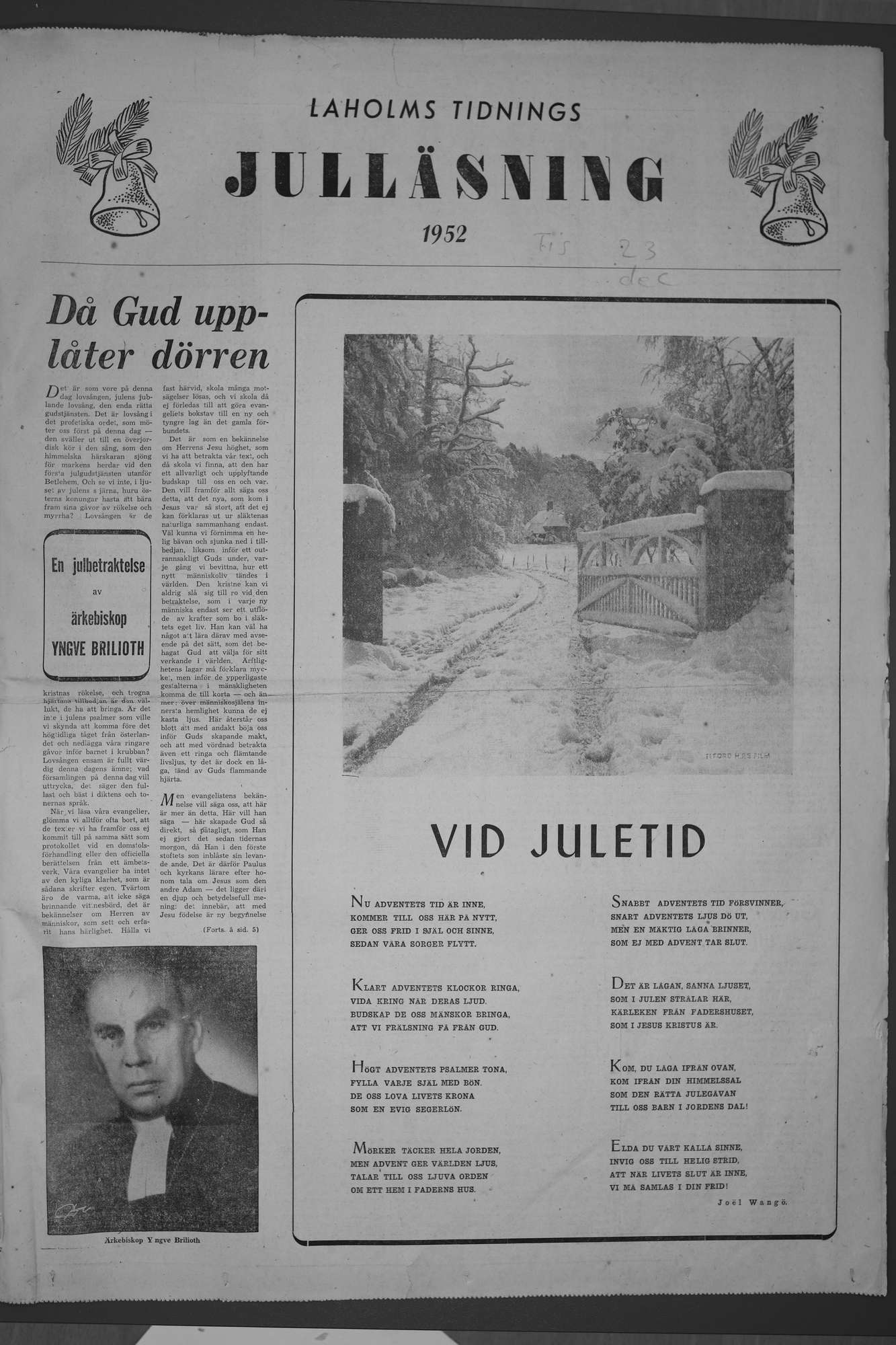 Laholms Tidning Tisdag 23 december 1952, sida 9