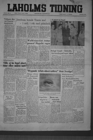 Förstasidan, Måndag 29 september 1952