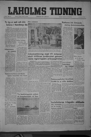 Förstasidan, Torsdag 3 april 1952