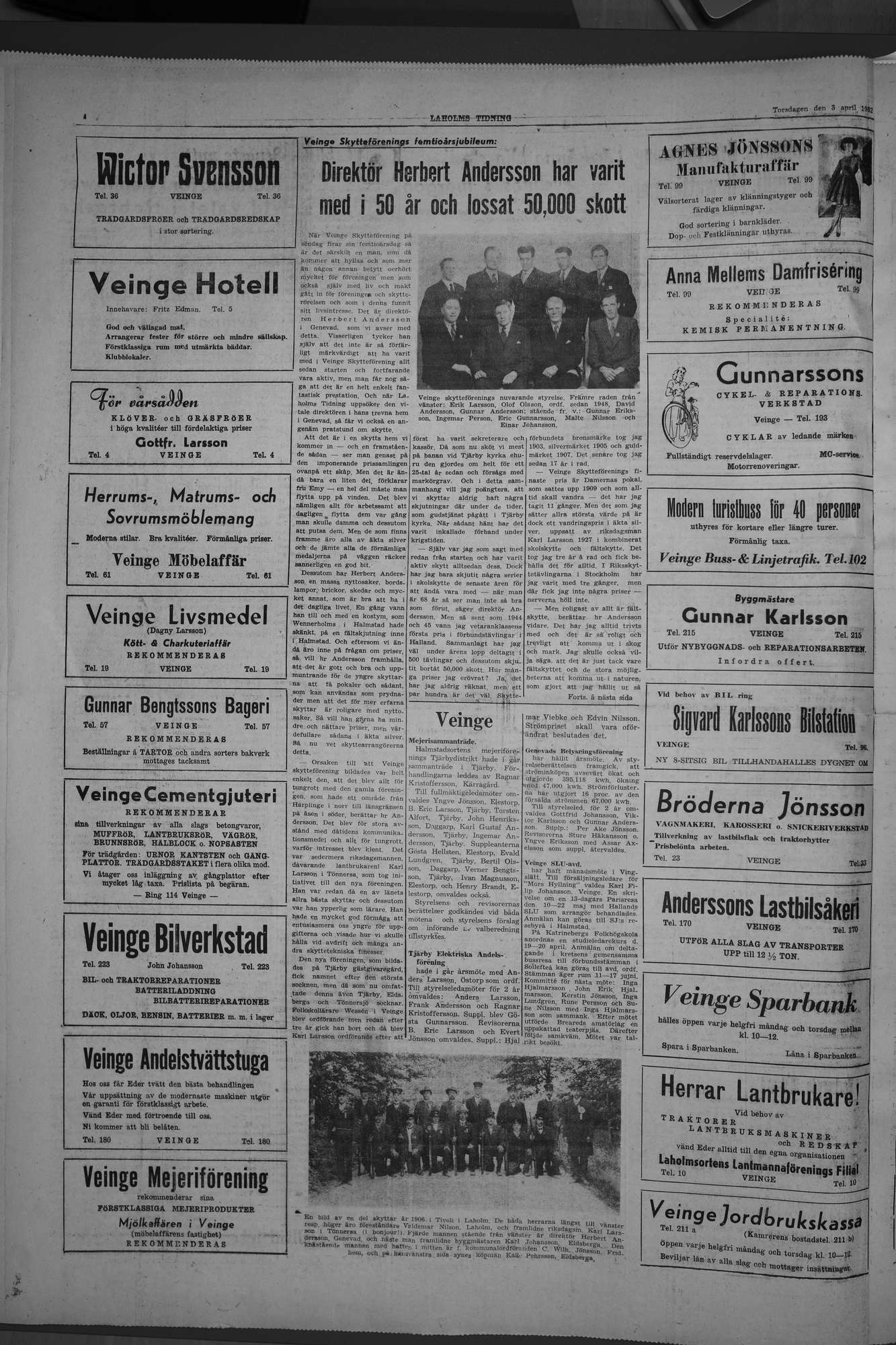 Laholms Tidning Torsdag 3 april 1952, sida 4
