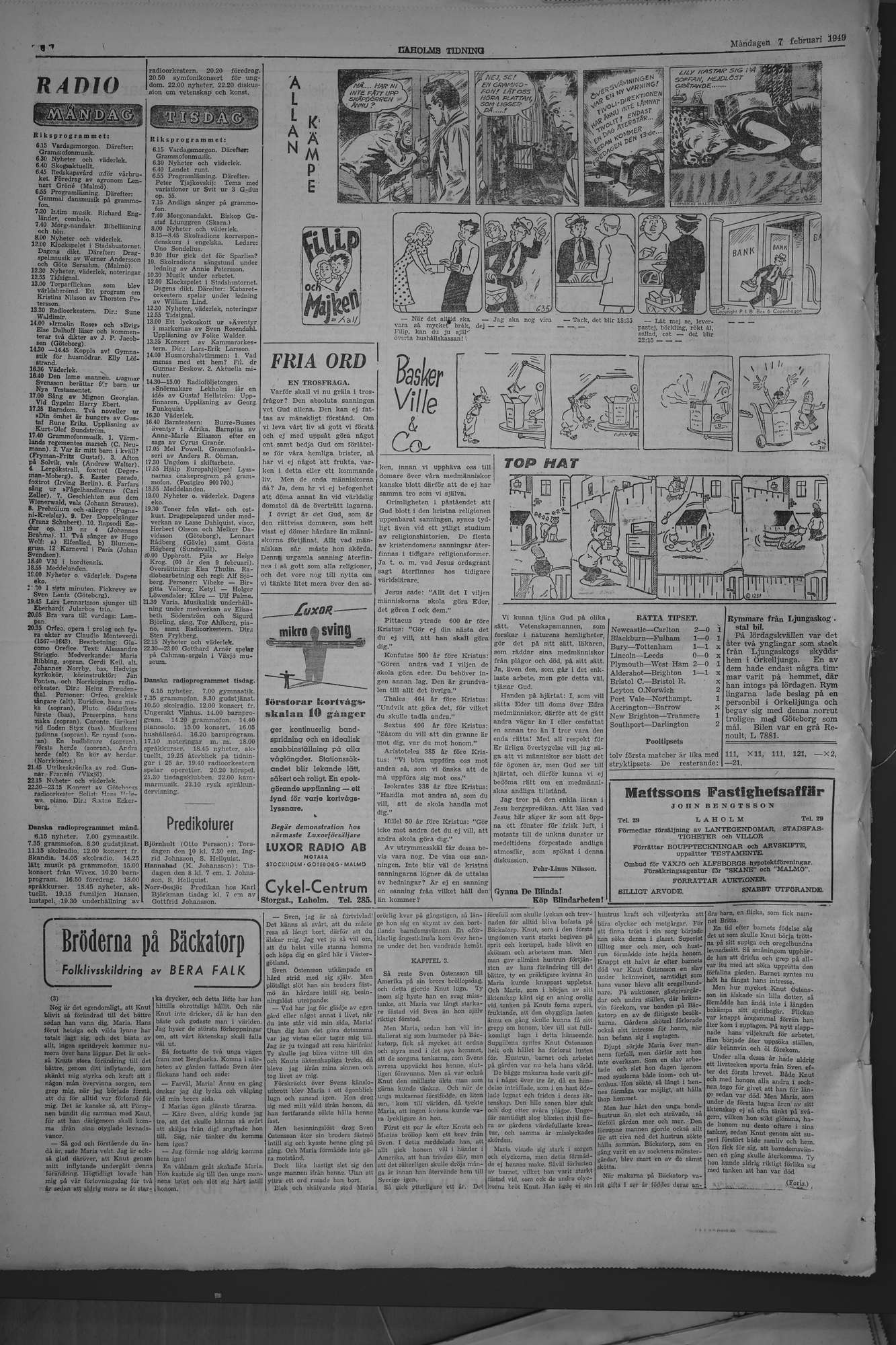 Laholms Tidning Måndag 7 februari 1949, sida 6