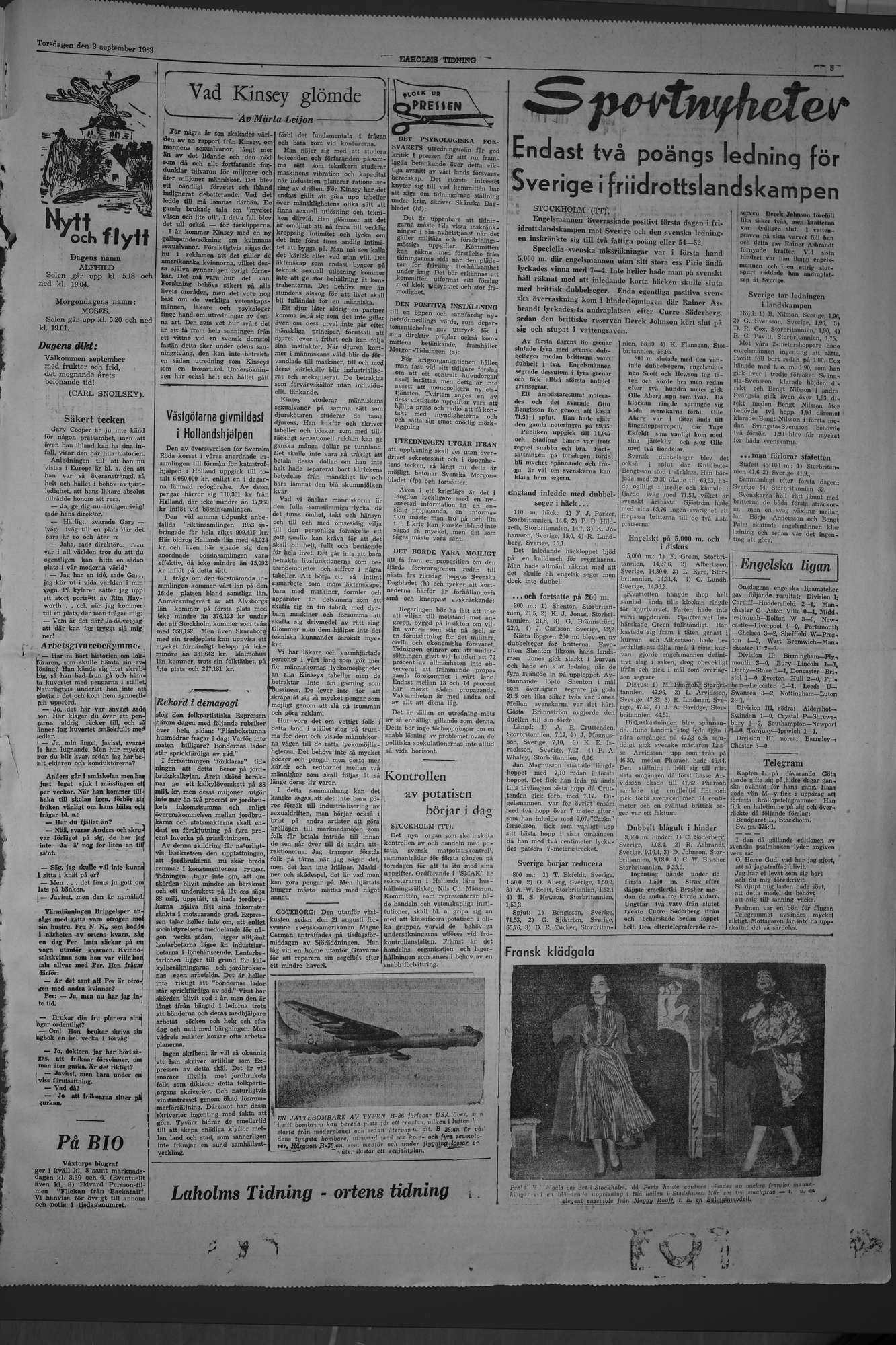 Laholms Tidning Torsdag 3 september 1953, sida 5