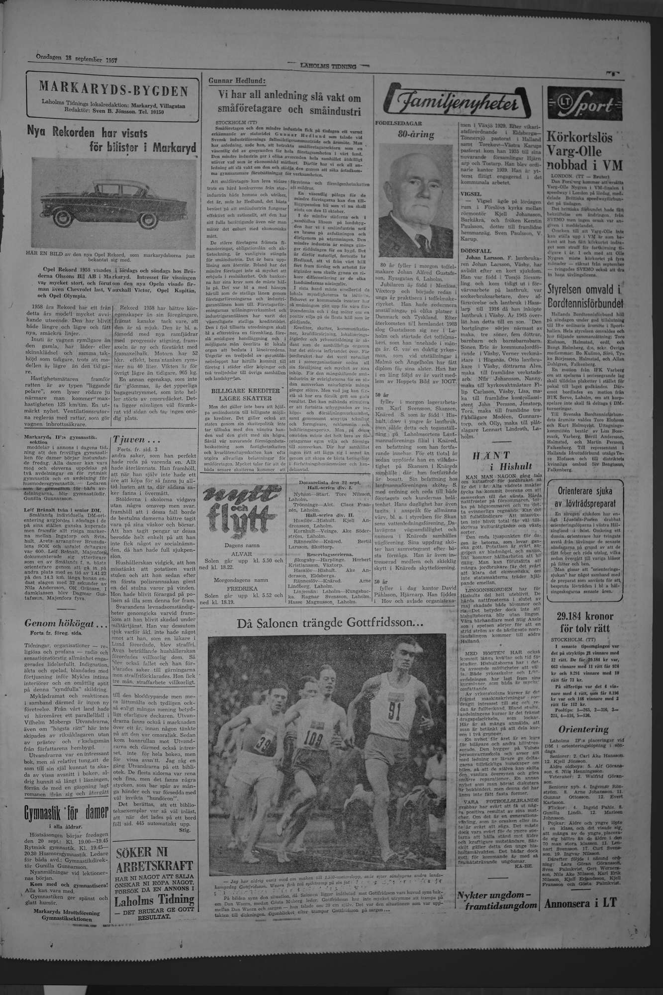Laholms Tidning Onsdag 18 september 1957, sida 5