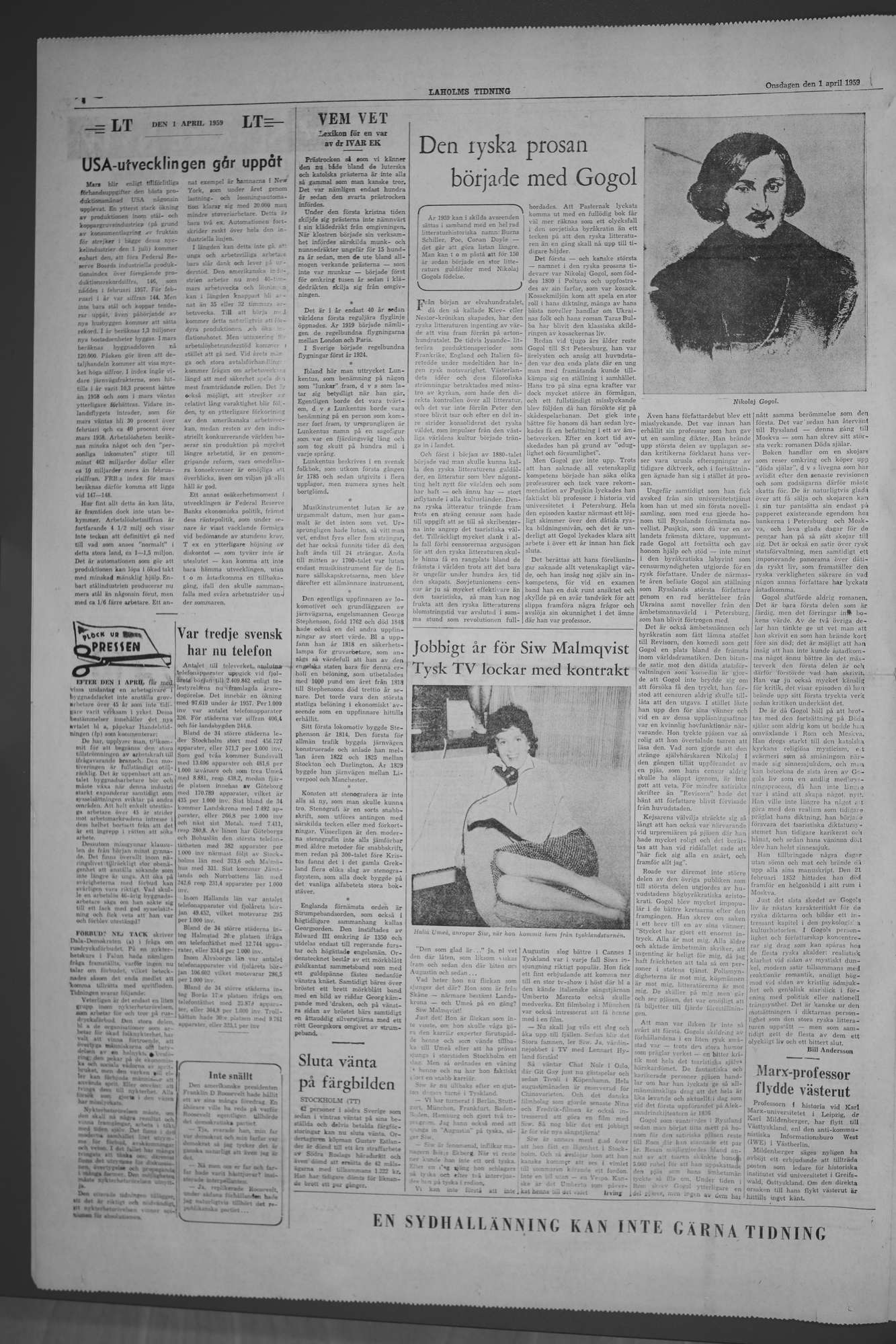 Laholms Tidning Onsdag 1 april 1959, sida 4