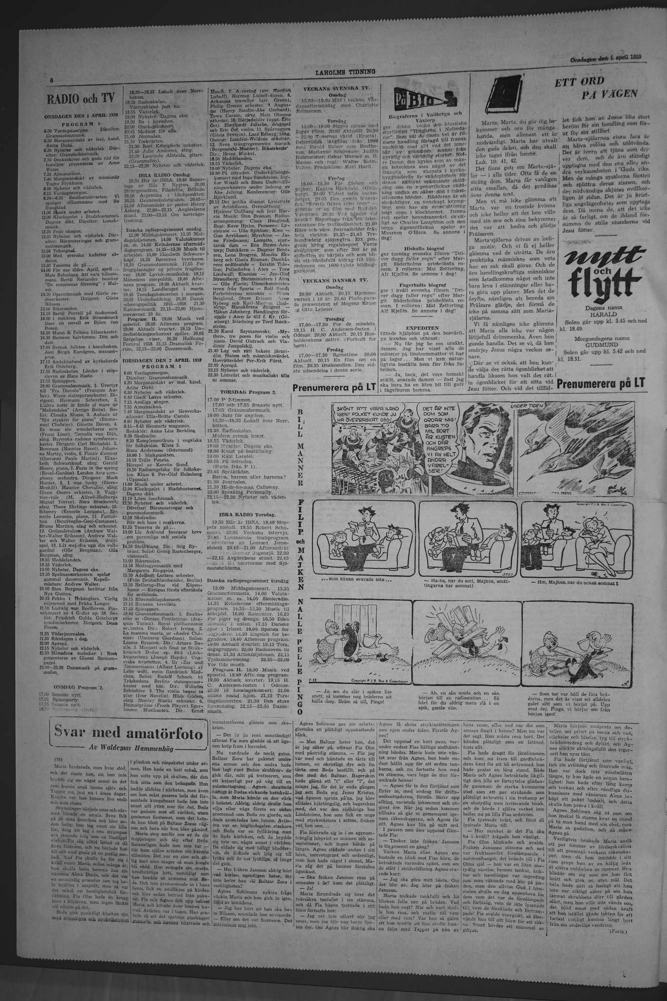 Laholms Tidning Onsdag 1 april 1959, sida 6