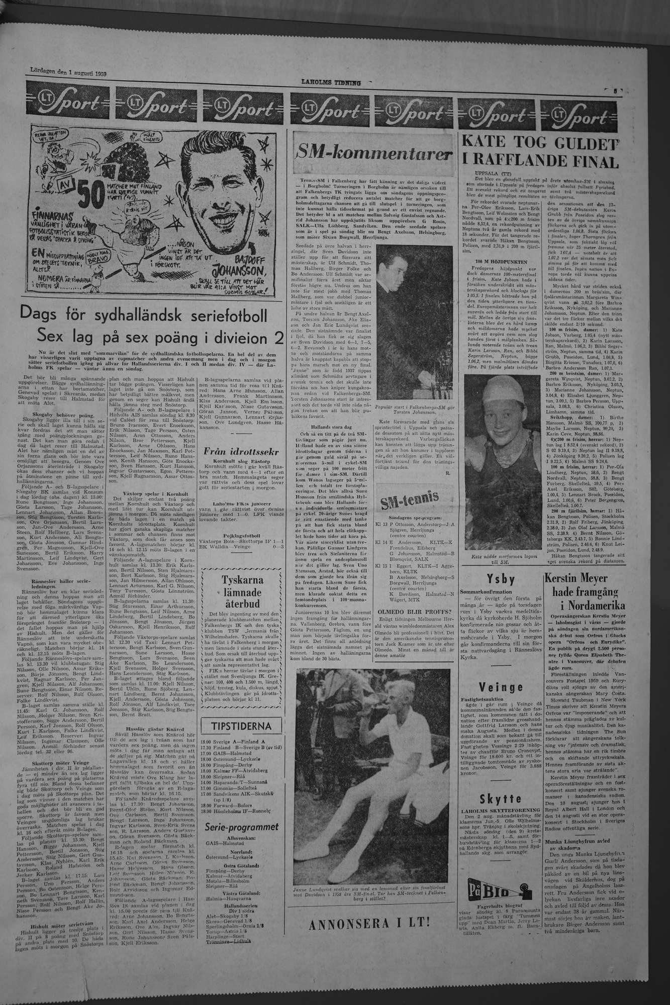 Laholms Tidning Lördag 1 augusti 1959, sida 5
