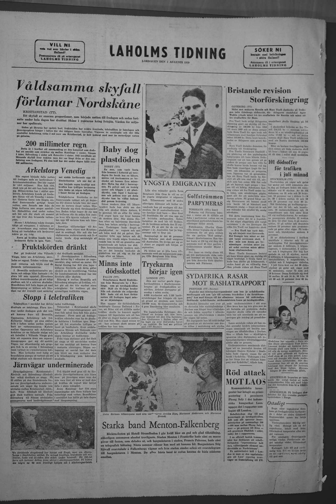 Laholms Tidning Lördag 1 augusti 1959, sida 8