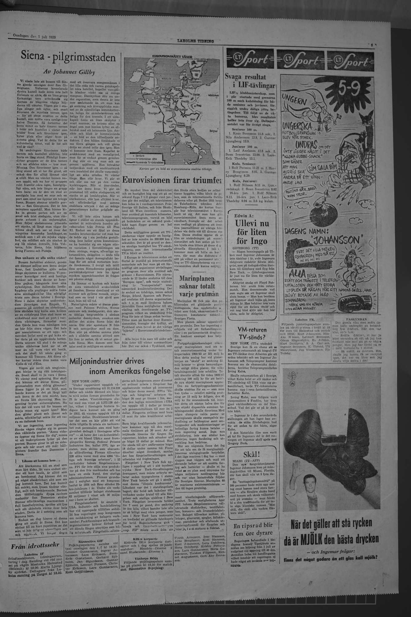 Laholms Tidning Onsdag 1 juli 1959, sida 5