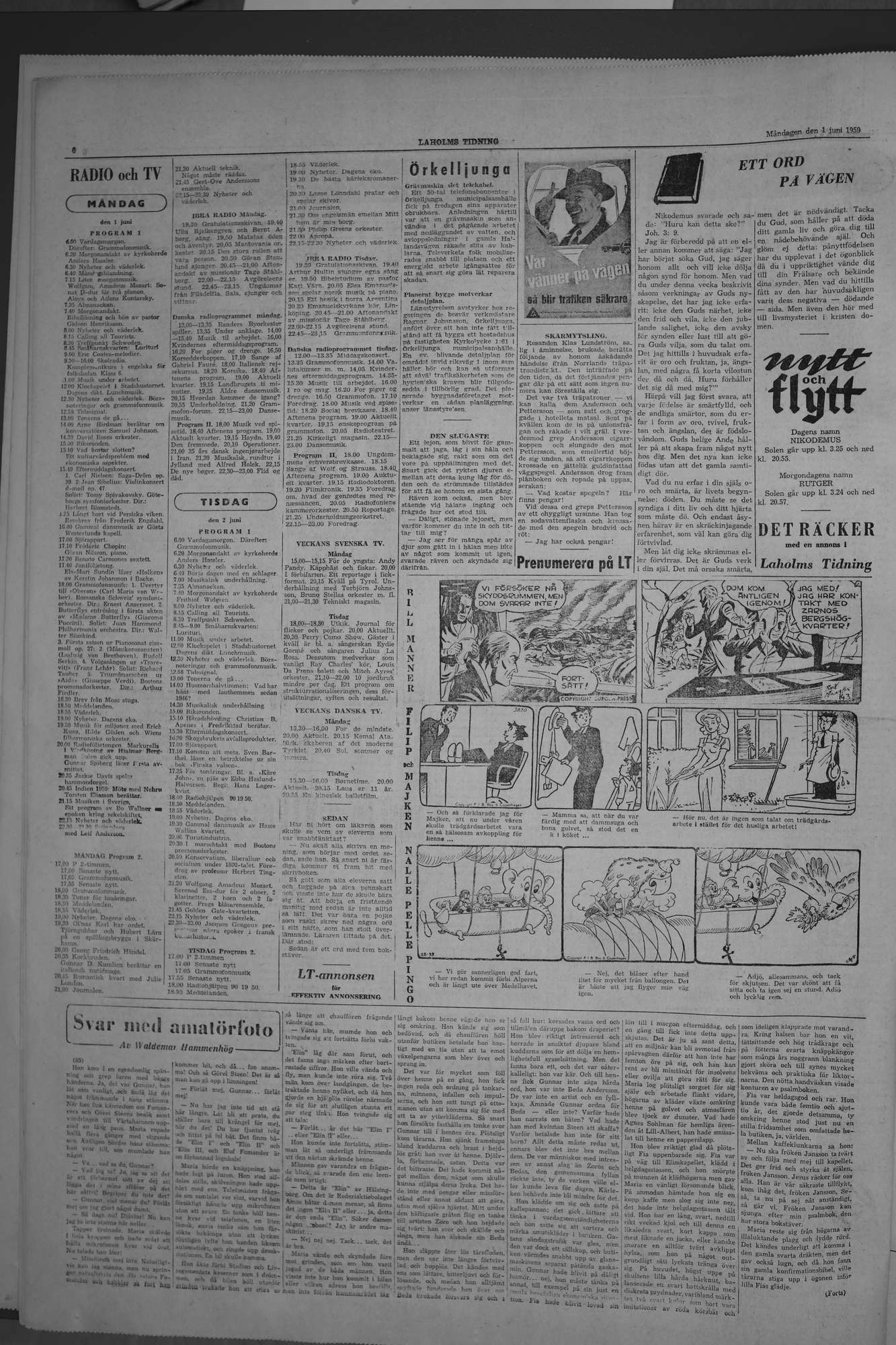 Laholms Tidning Måndag 1 juni 1959, sida 6