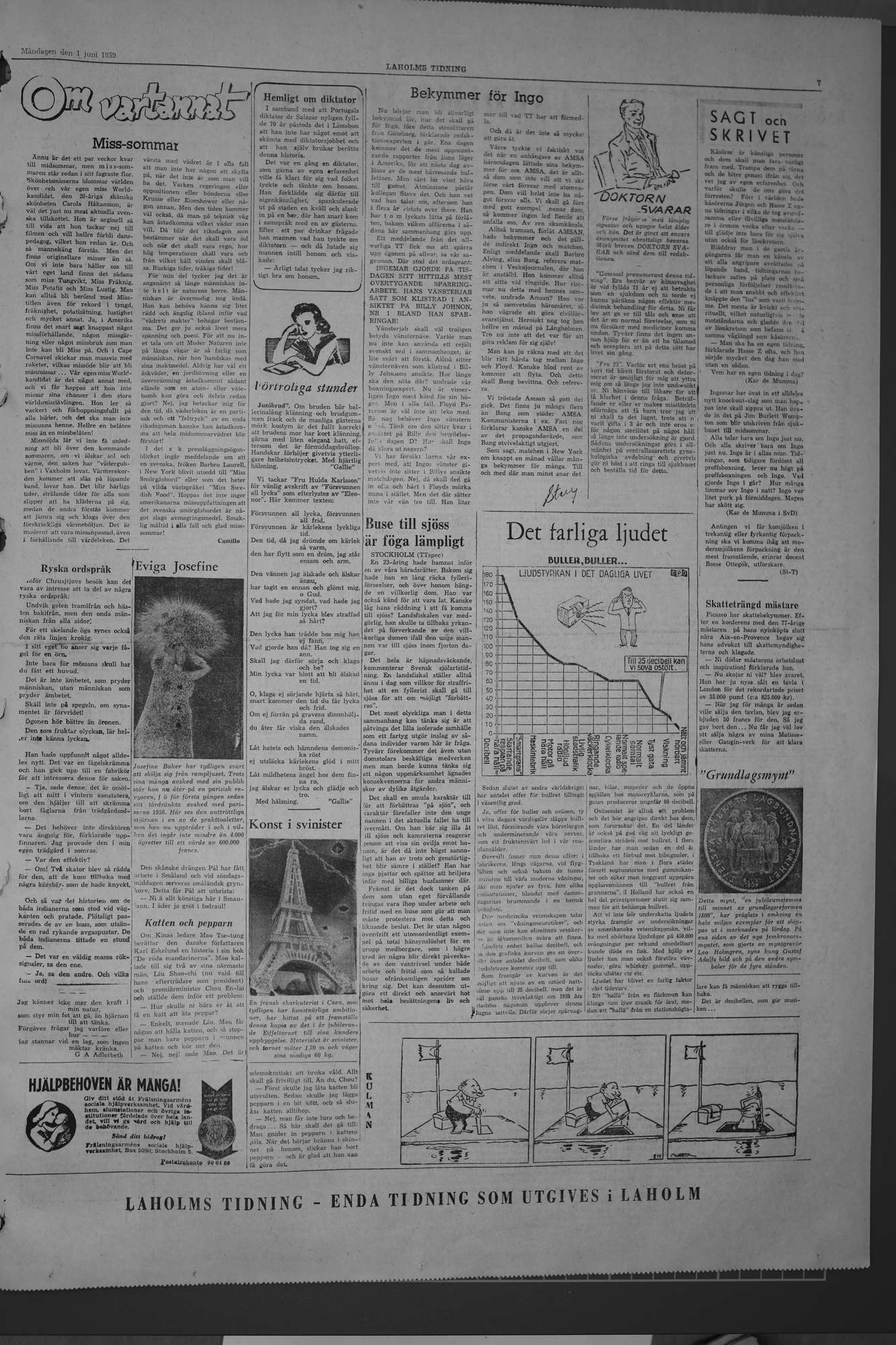 Laholms Tidning Måndag 1 juni 1959, sida 7