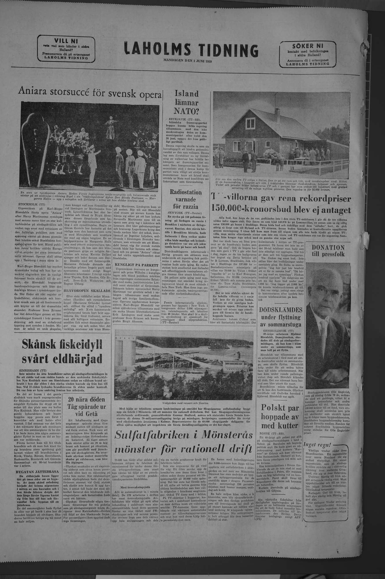 Laholms Tidning Måndag 1 juni 1959, sida 8