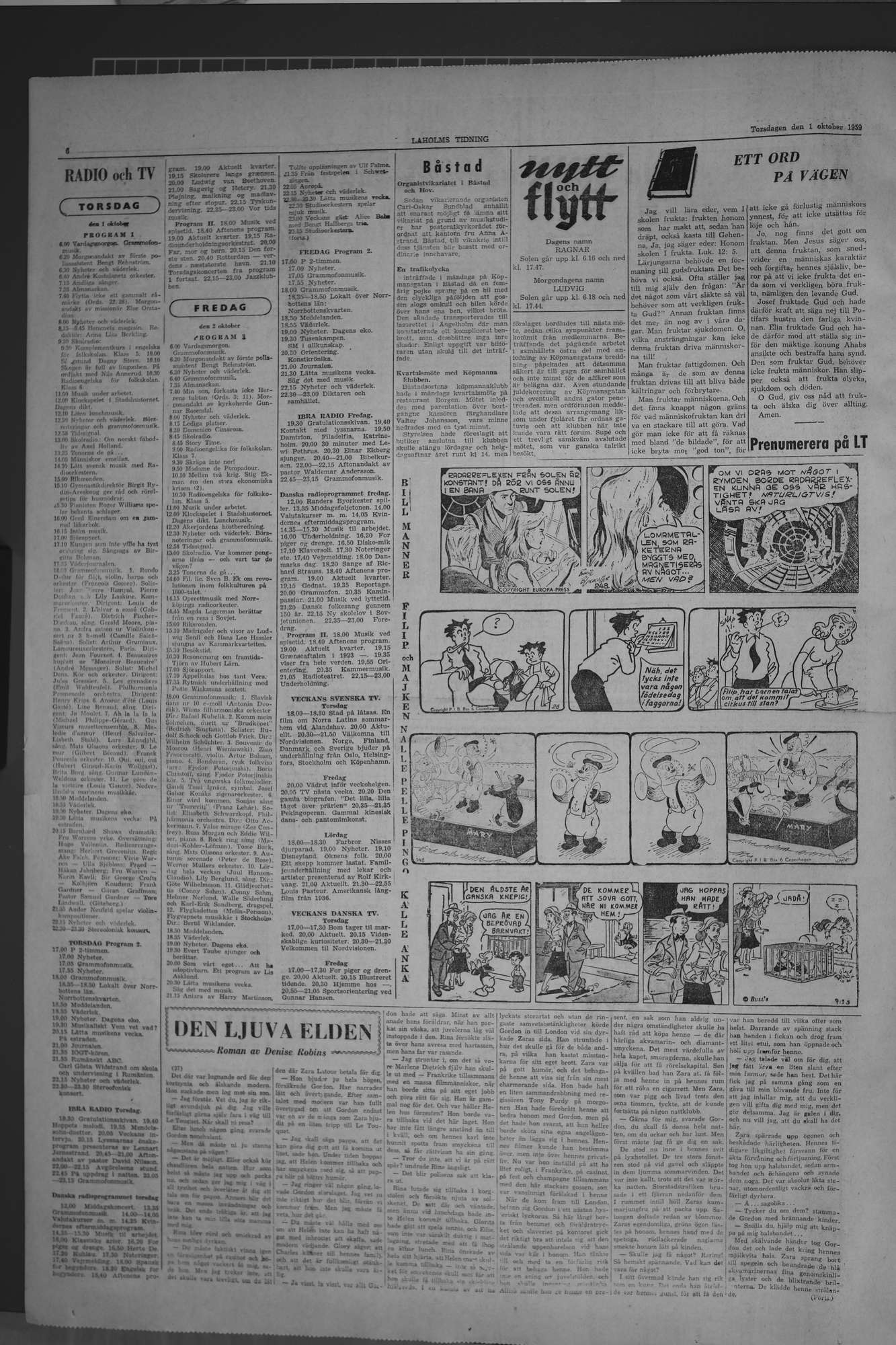 Laholms Tidning Torsdag 1 oktober 1959, sida 6