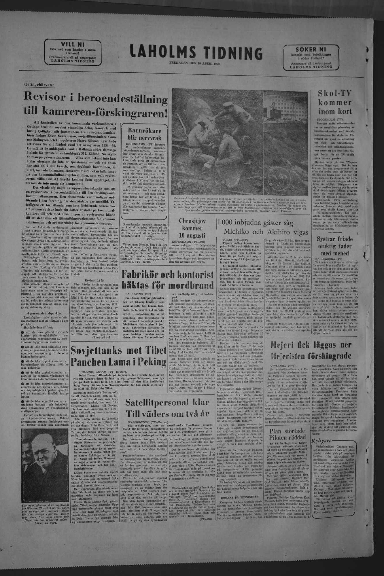 Laholms Tidning Fredag 10 april 1959, sida 8