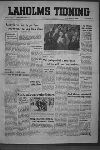 Förstasidan, Måndag 8 augusti 1949