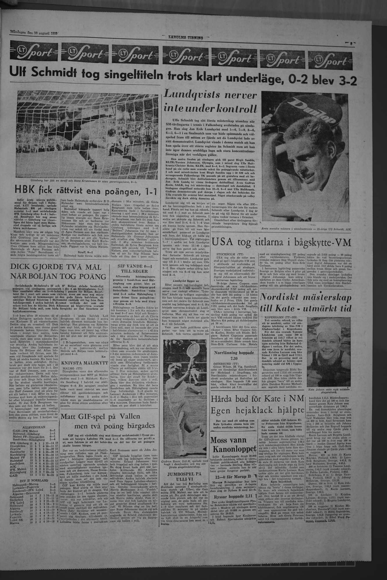Laholms Tidning Måndag 10 augusti 1959, sida 5