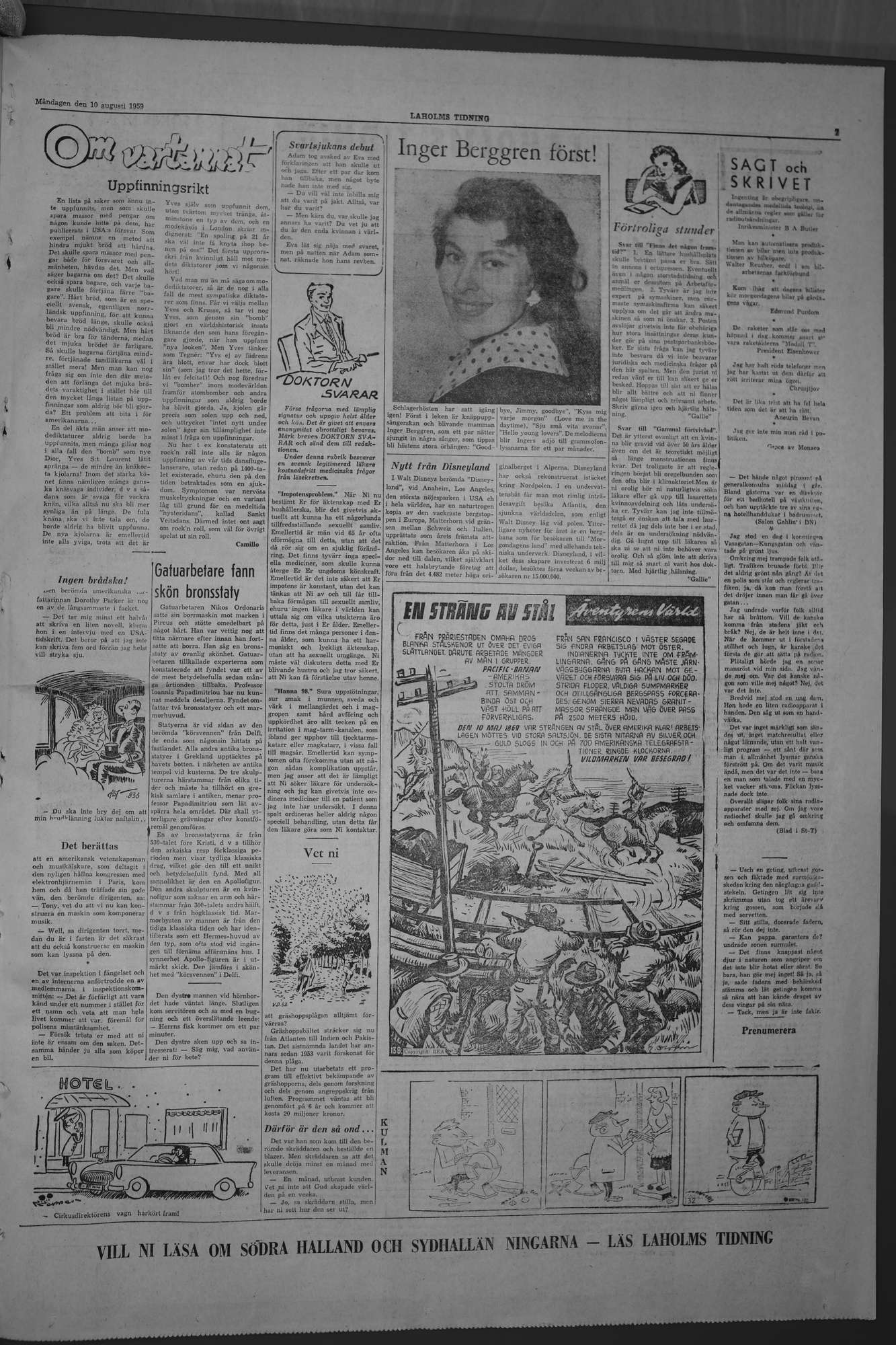 Laholms Tidning Måndag 10 augusti 1959, sida 7