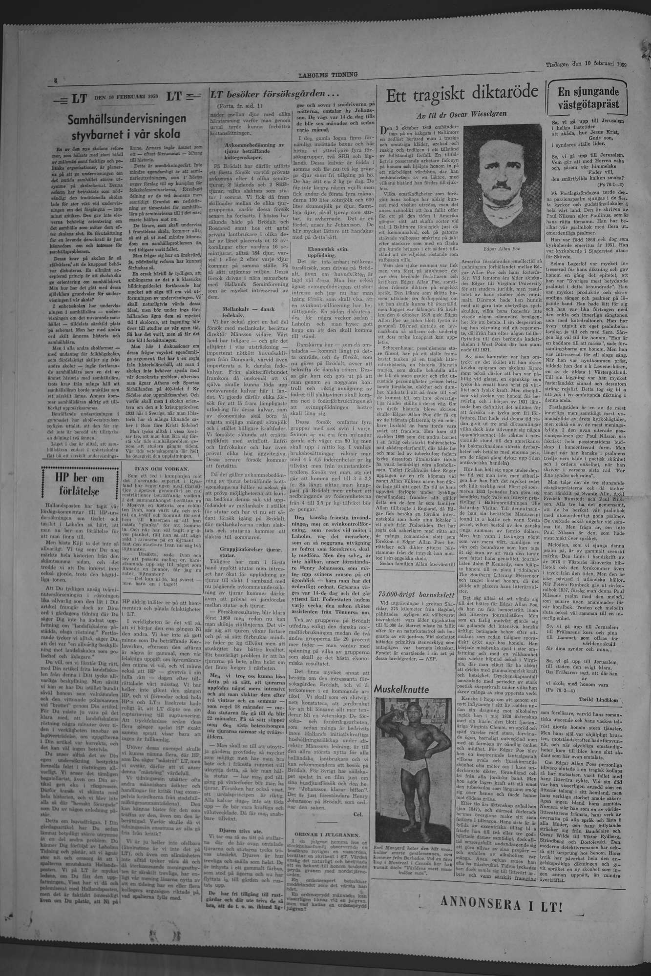 Laholms Tidning Tisdag 10 februari 1959, sida 4