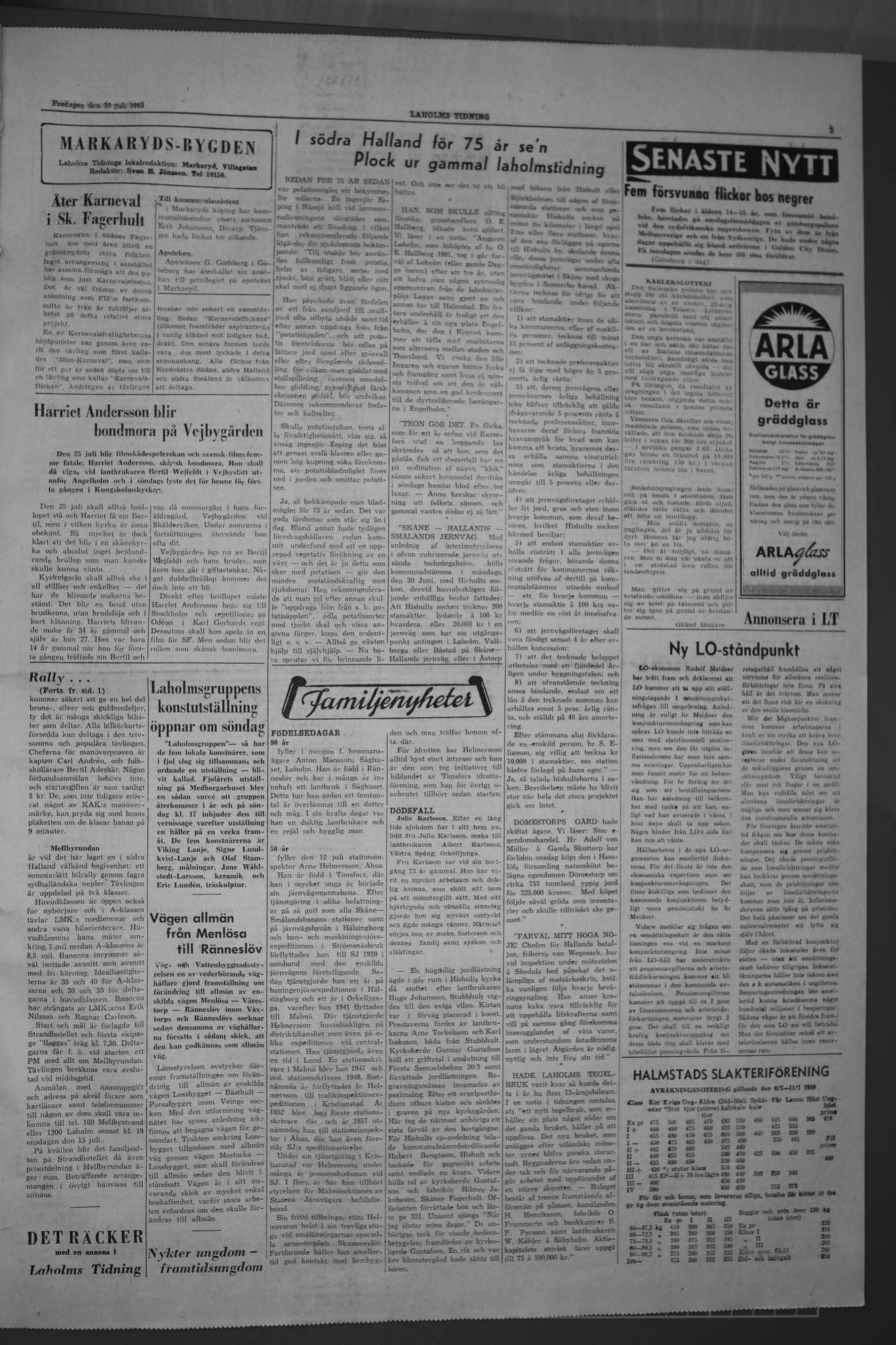 Laholms Tidning Fredag 10 juli 1959, sida 3