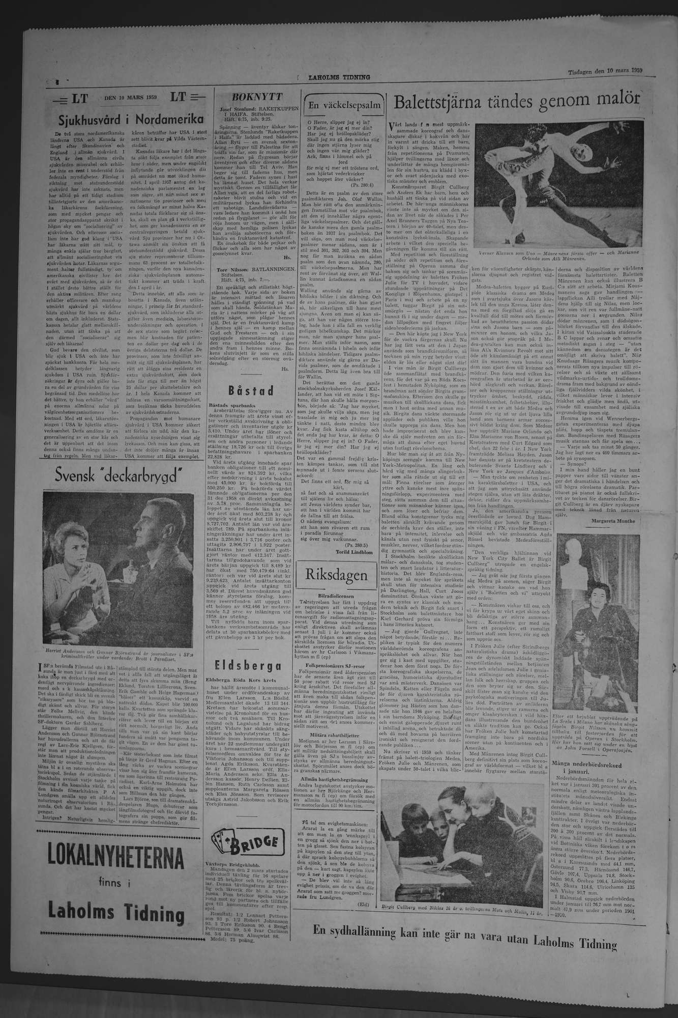Laholms Tidning Tisdag 10 mars 1959, sida 4