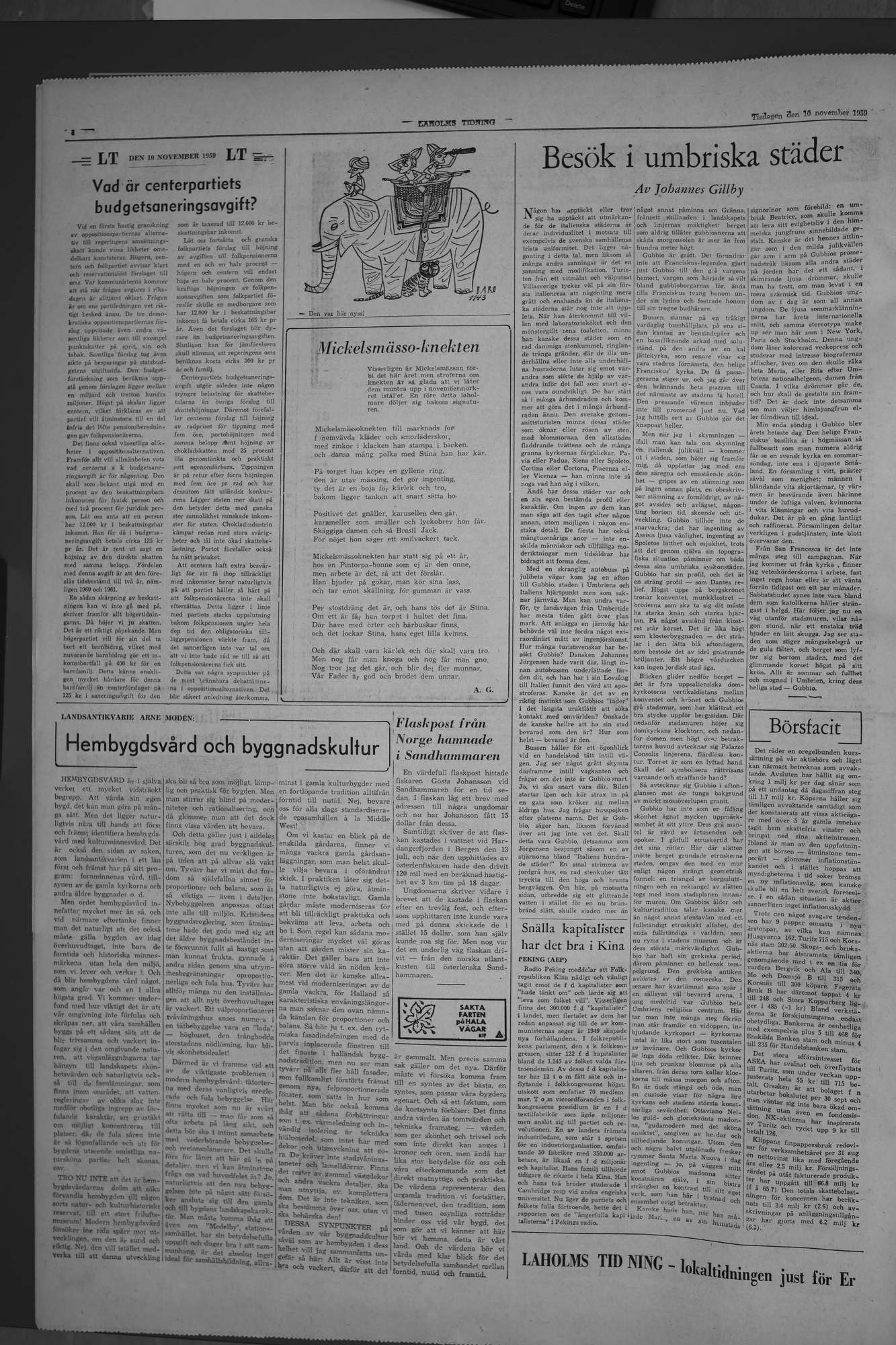 Laholms Tidning Tisdag 10 november 1959, sida 4