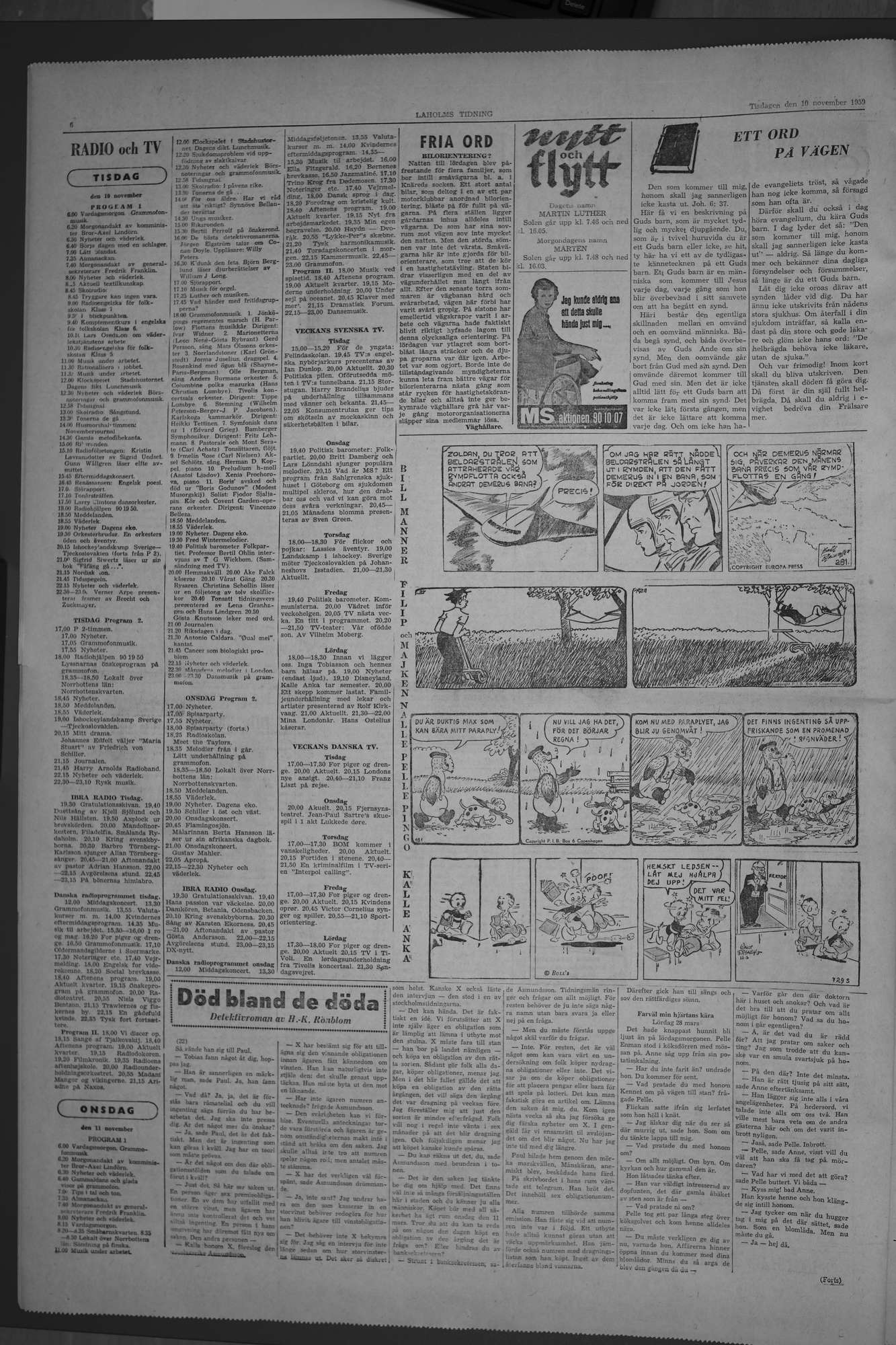 Laholms Tidning Tisdag 10 november 1959, sida 6
