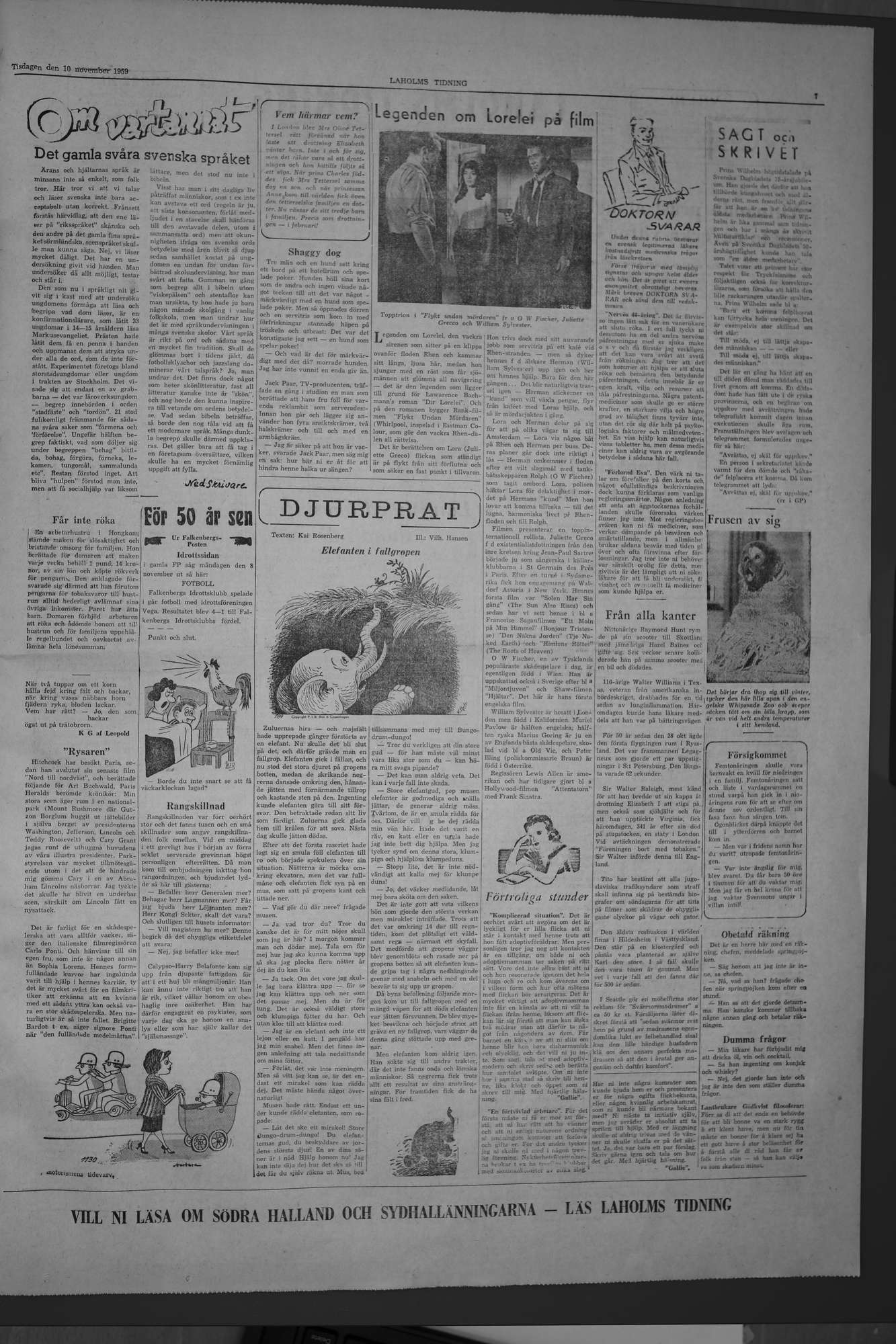 Laholms Tidning Tisdag 10 november 1959, sida 7