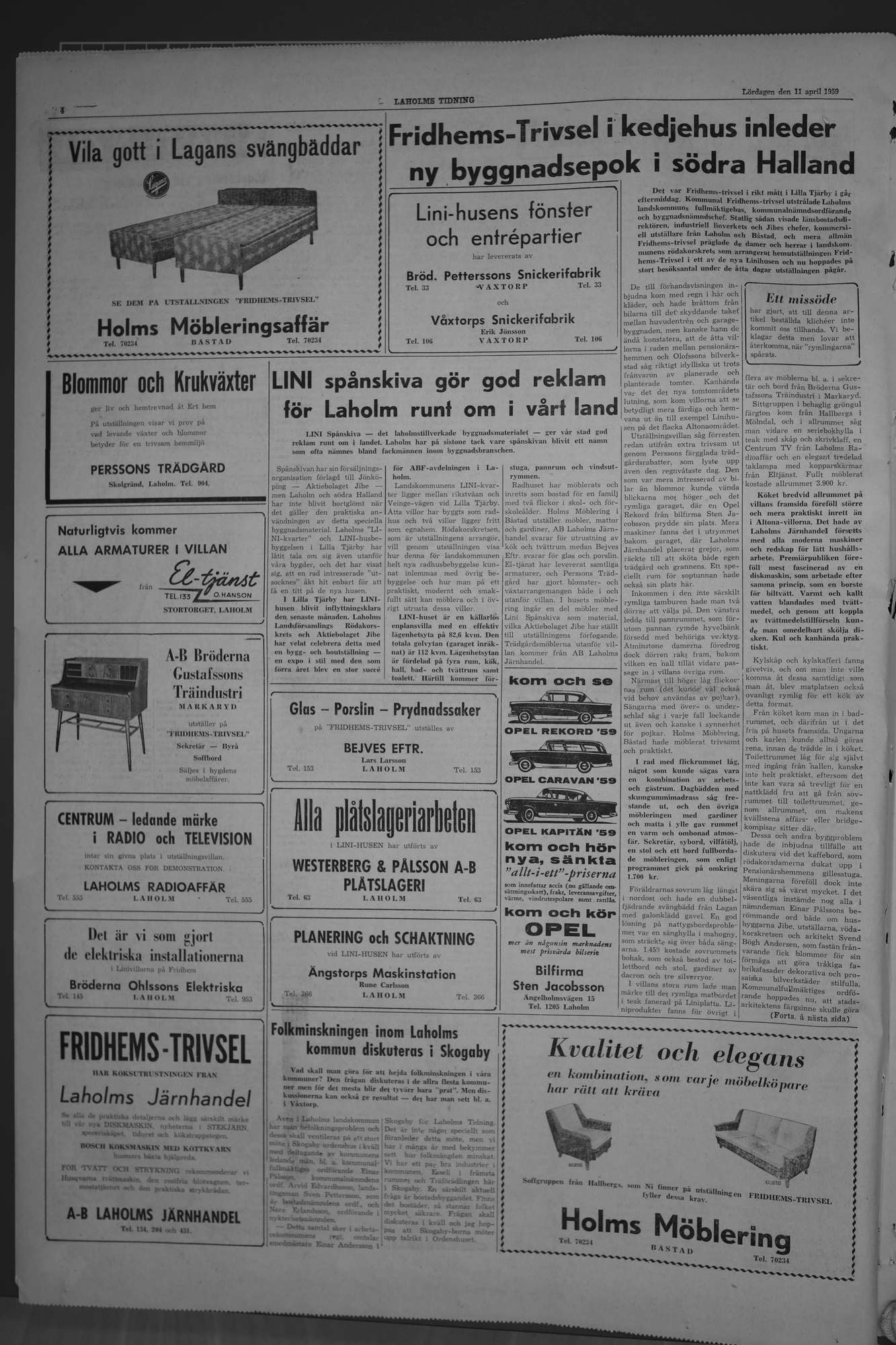 Laholms Tidning Lördag 11 april 1959, sida 4