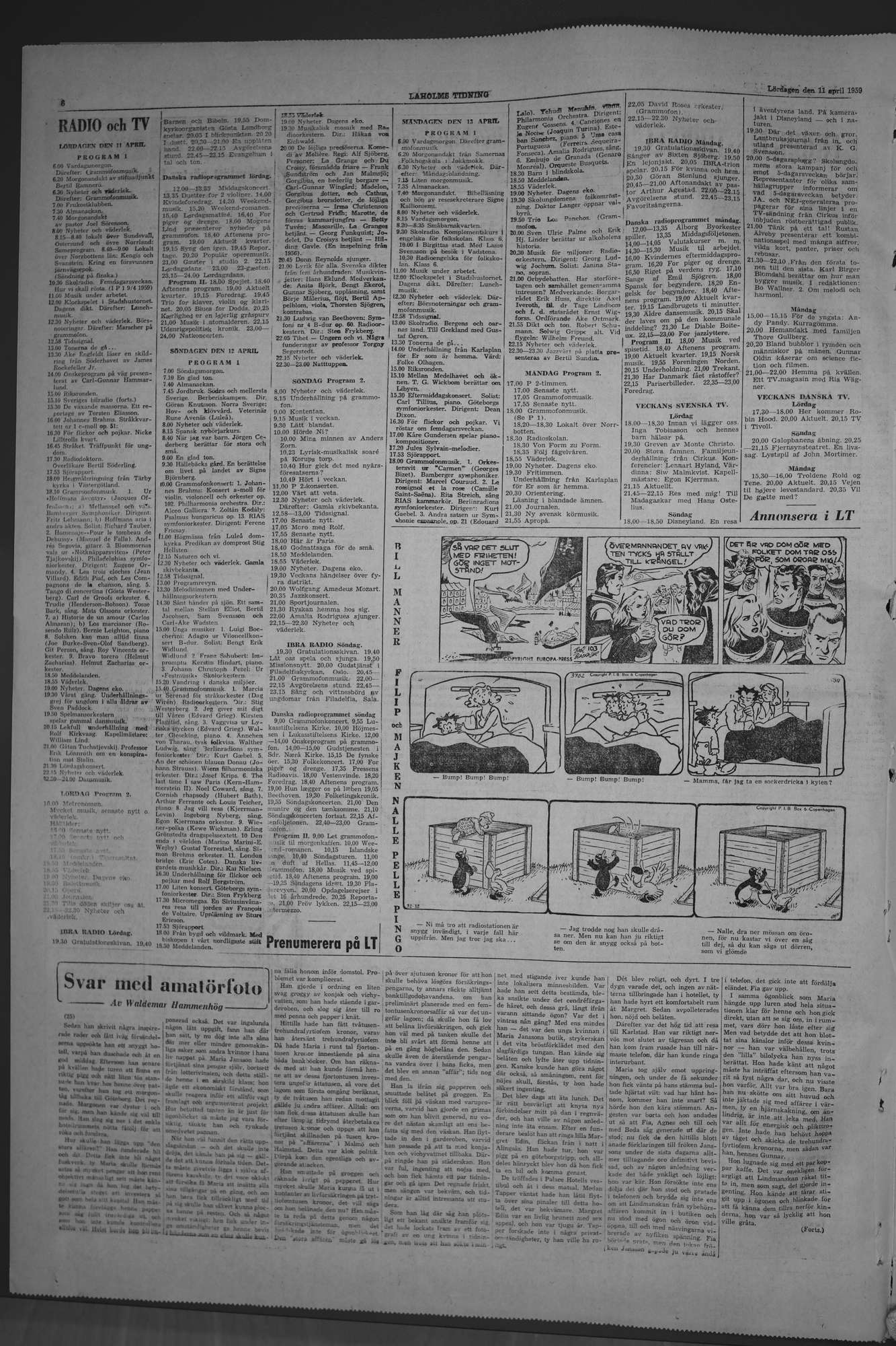 Laholms Tidning Lördag 11 april 1959, sida 6