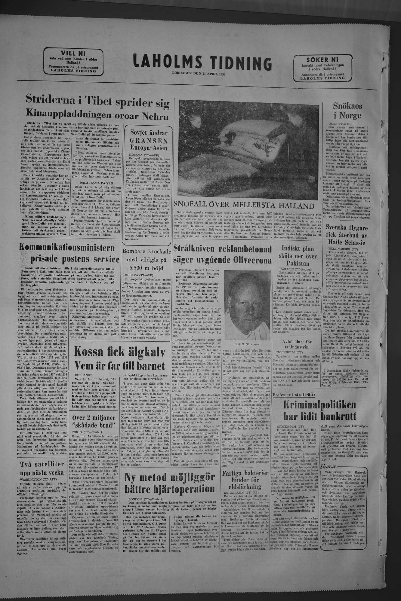 Laholms Tidning Lördag 11 april 1959, sida 8