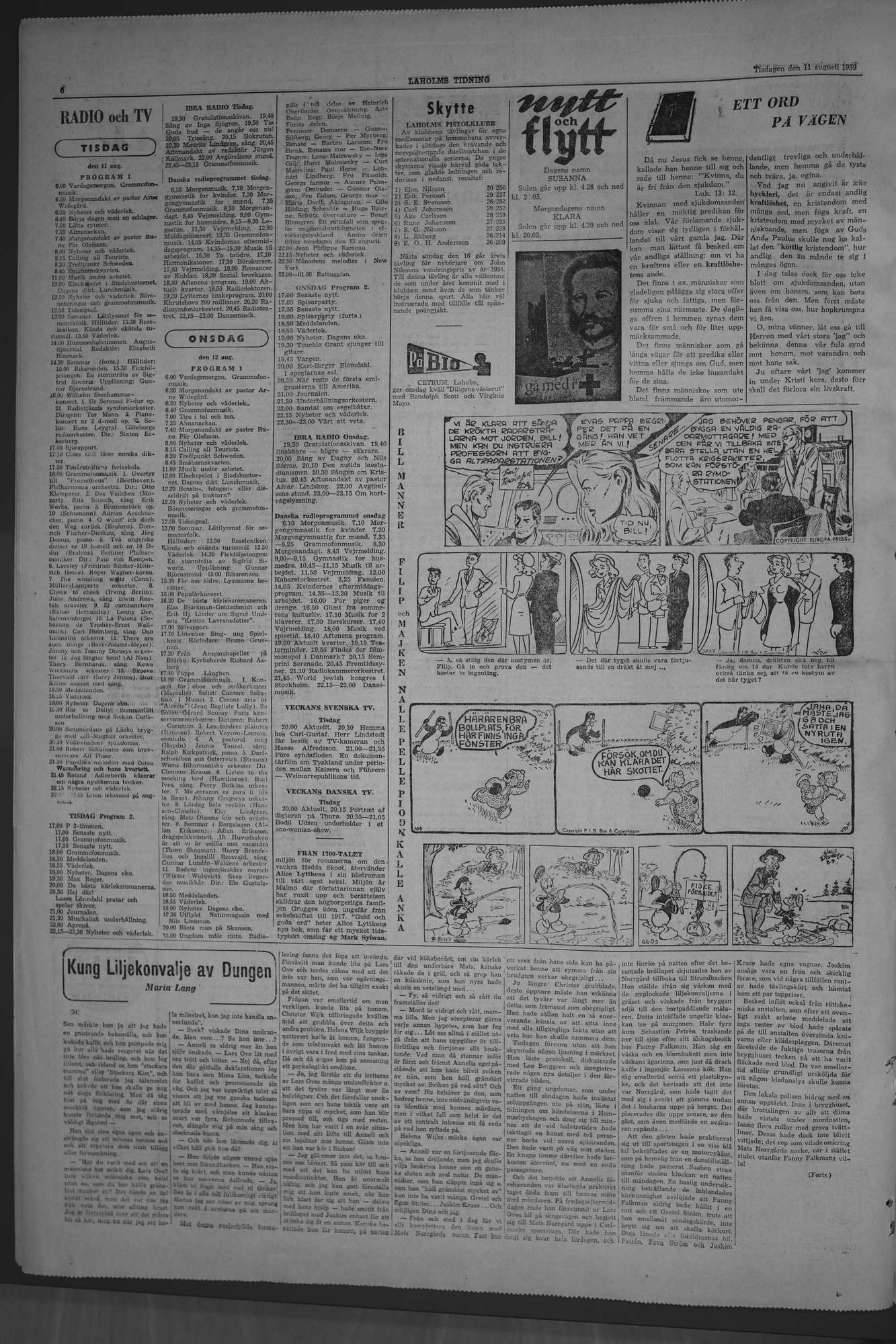 Laholms Tidning Tisdag 11 augusti 1959, sida 6