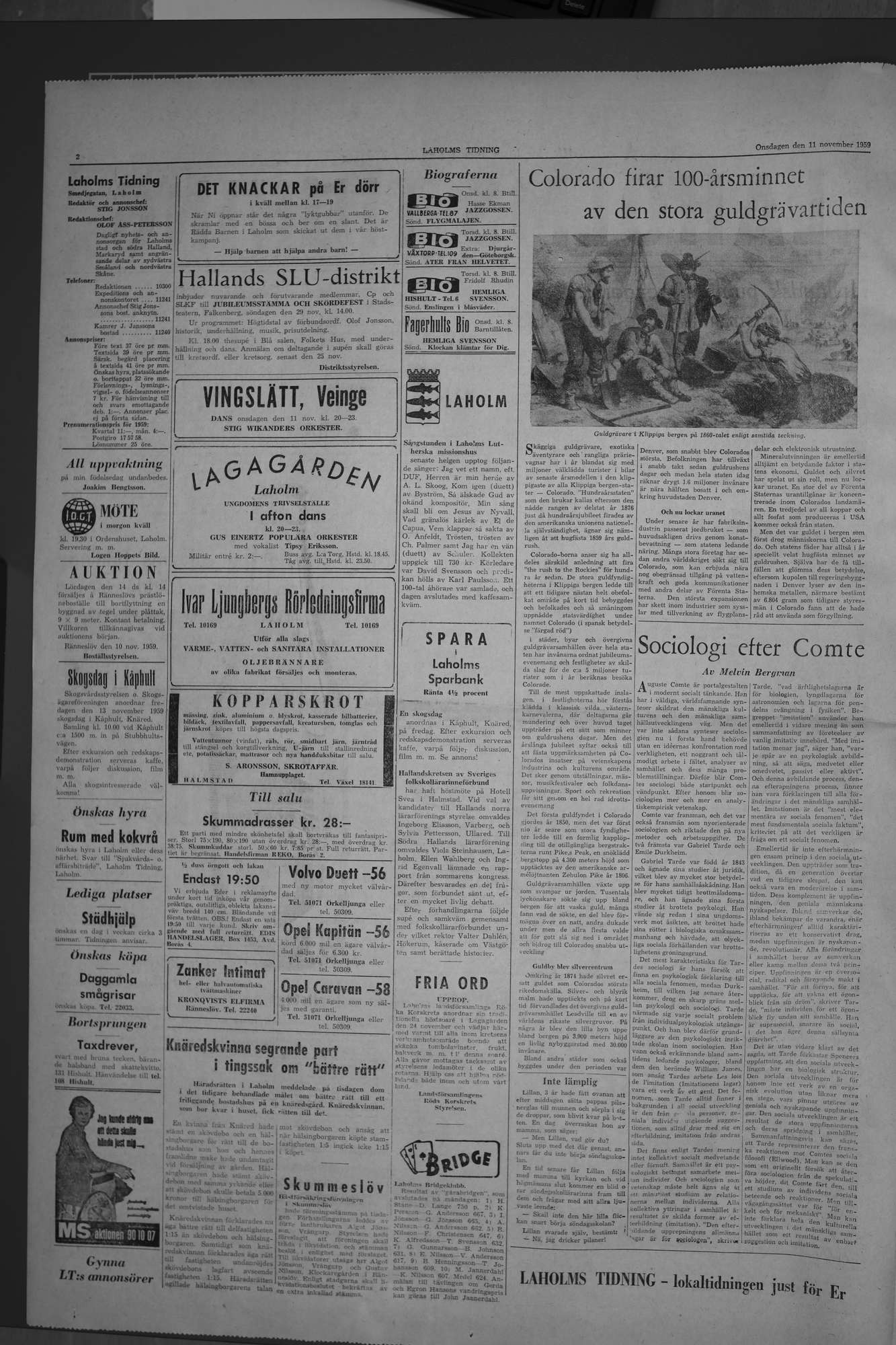 Laholms Tidning Onsdag 11 november 1959, sida 2