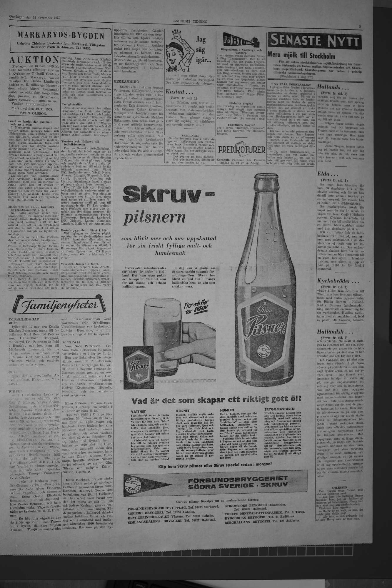 Laholms Tidning Onsdag 11 november 1959, sida 3