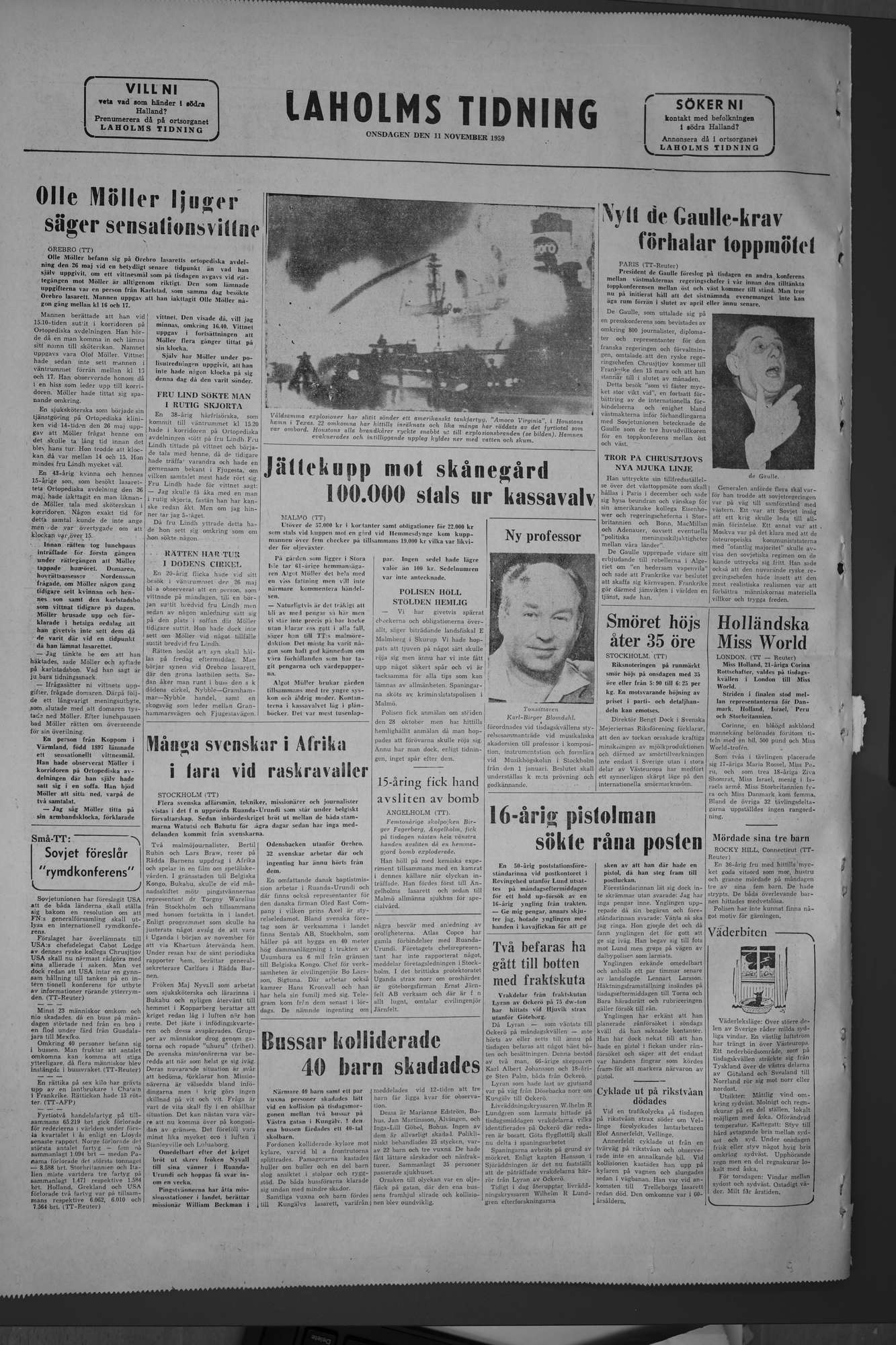 Laholms Tidning Onsdag 11 november 1959, sida 8