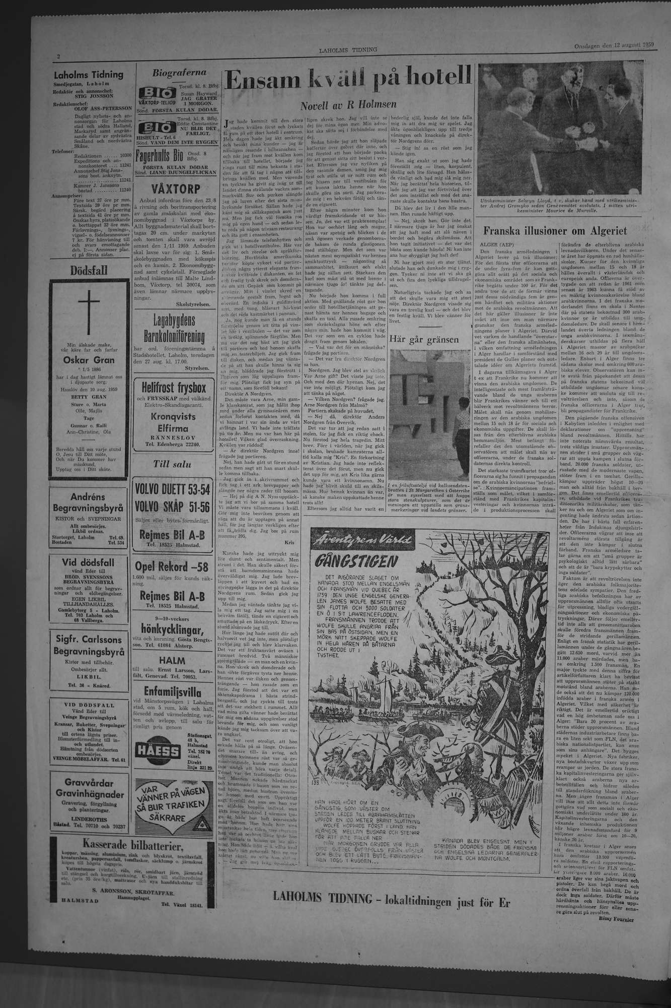 Laholms Tidning Onsdag 12 augusti 1959, sida 2