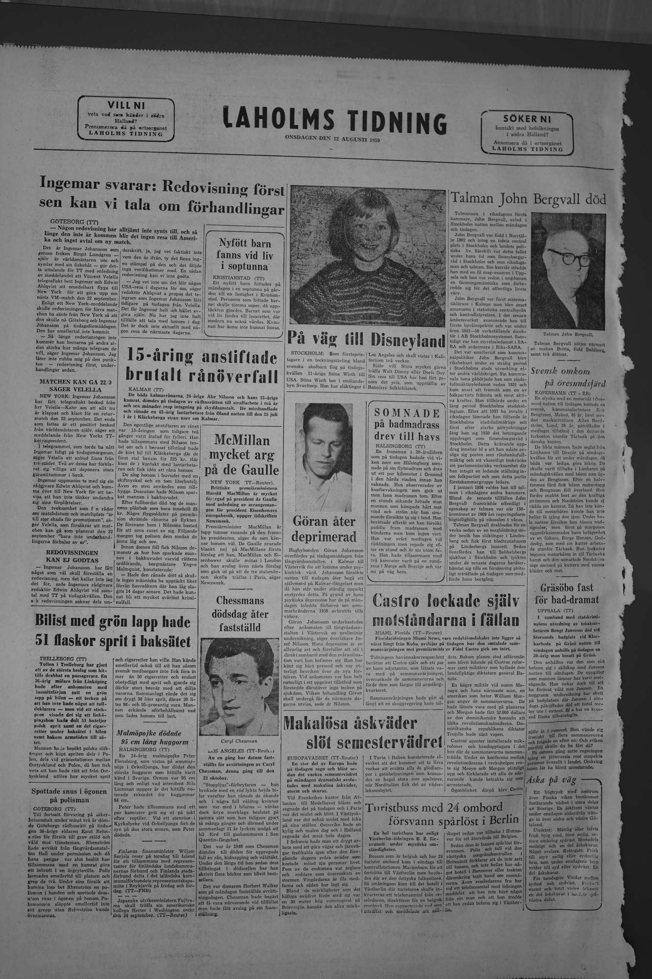 Laholms Tidning Onsdag 12 augusti 1959, sida 8