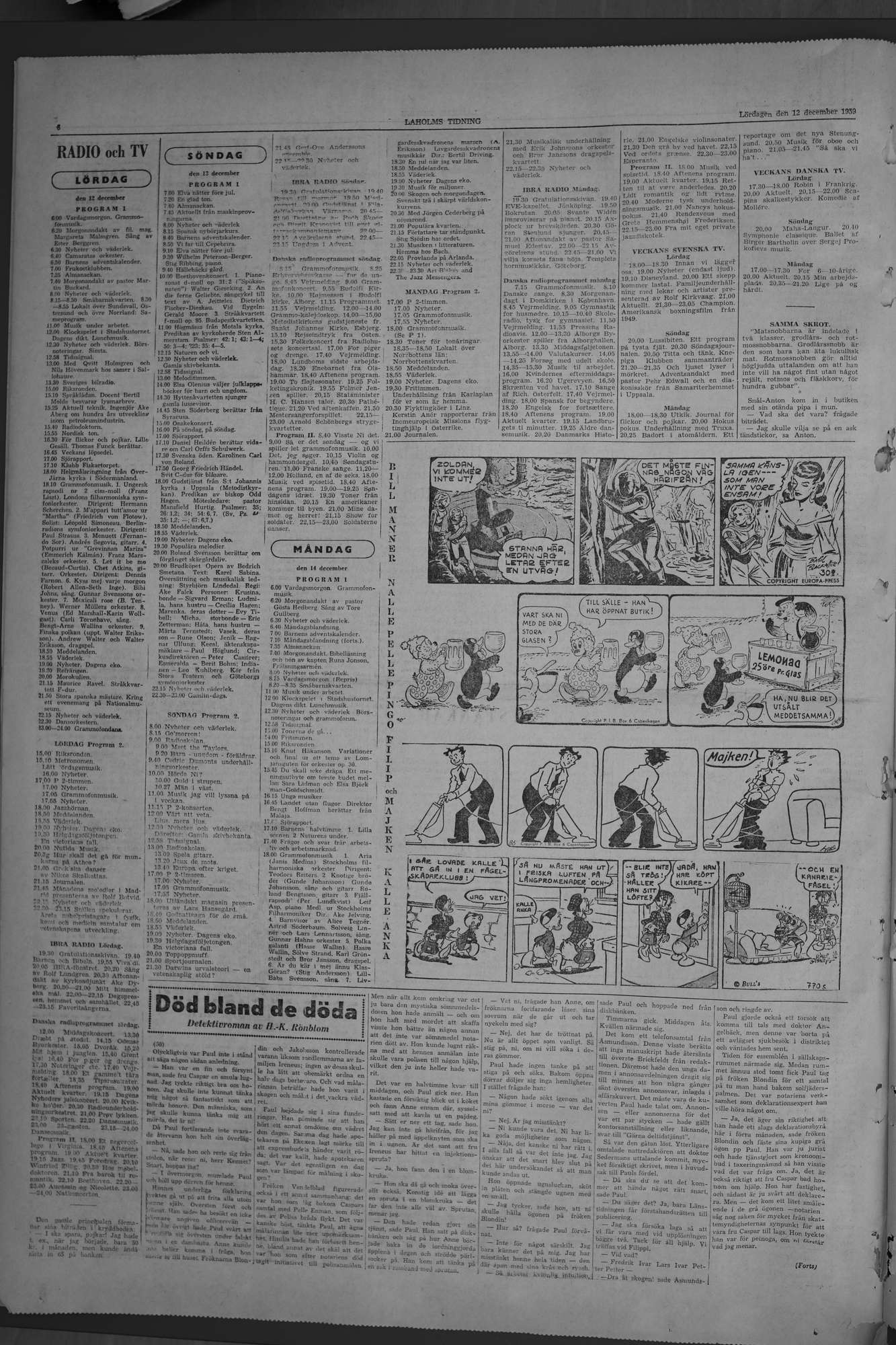 Laholms Tidning Lördag 12 december 1959, sida 6