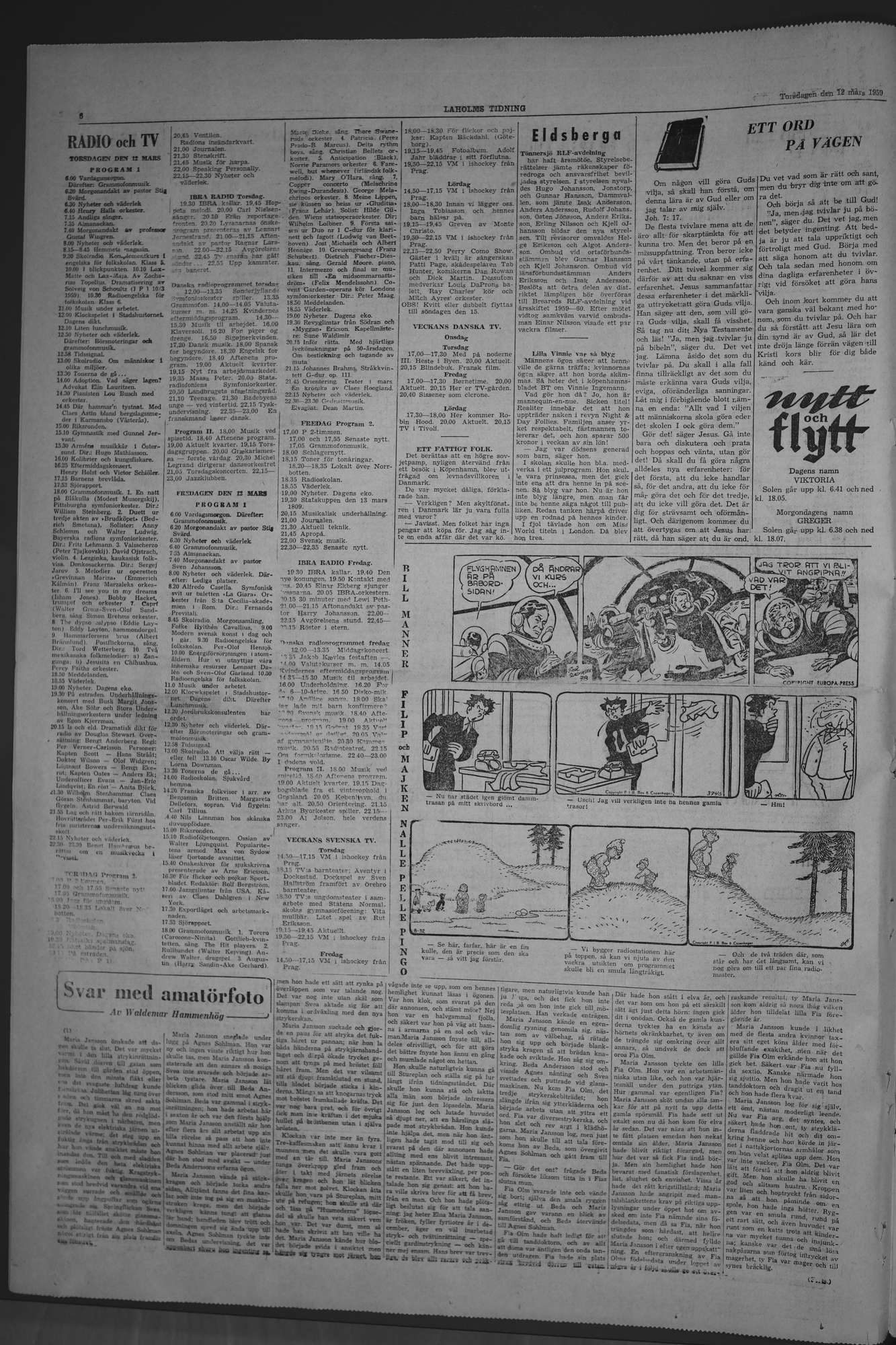 Laholms Tidning Torsdag 12 mars 1959, sida 6