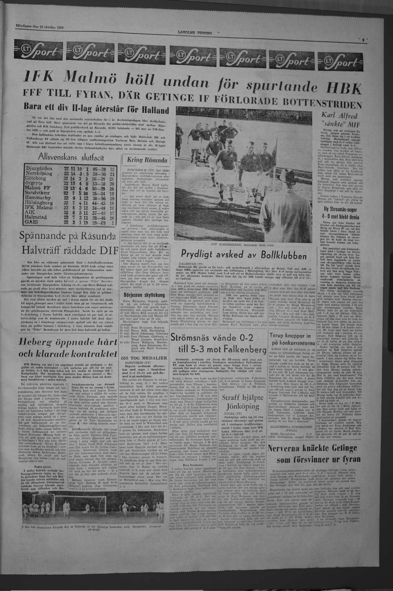 Laholms Tidning Måndag 12 oktober 1959, sida 5