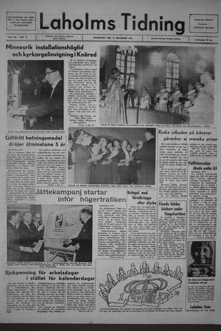 Förstasidan, Måndag 20 december 1965