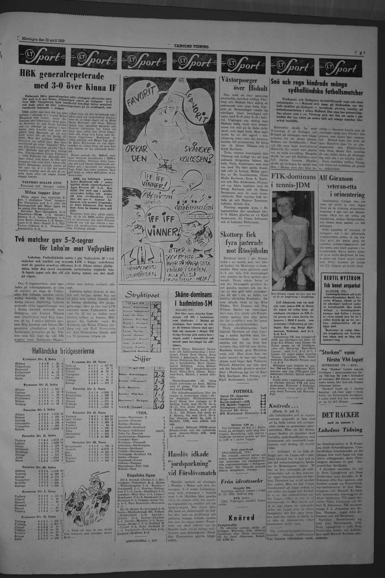 Laholms Tidning Måndag 13 april 1959, sida 5