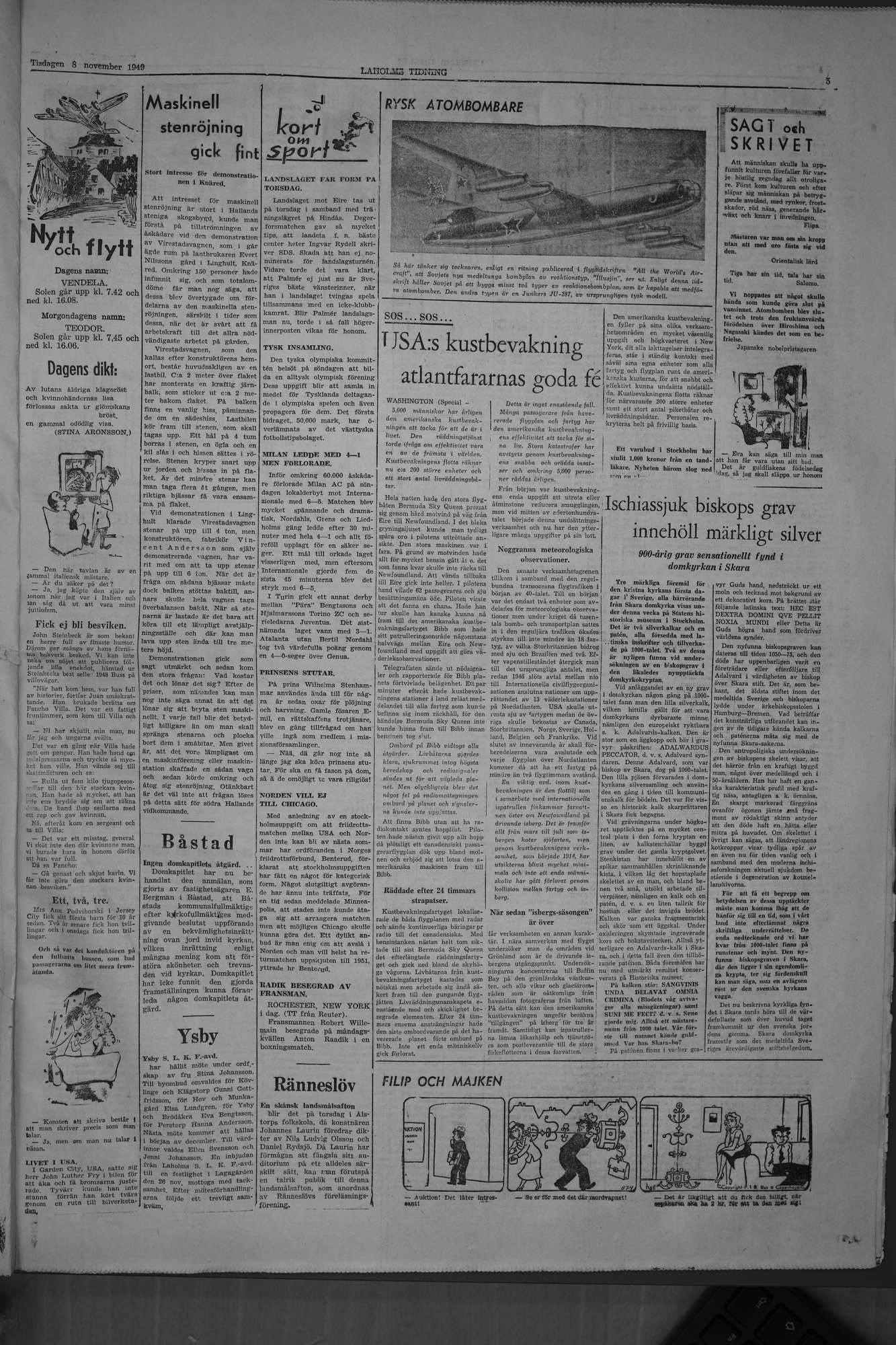 Laholms Tidning Tisdag 8 november 1949, sida 5