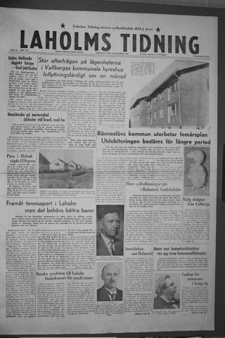Förstasidan, Tisdag 13 oktober 1959