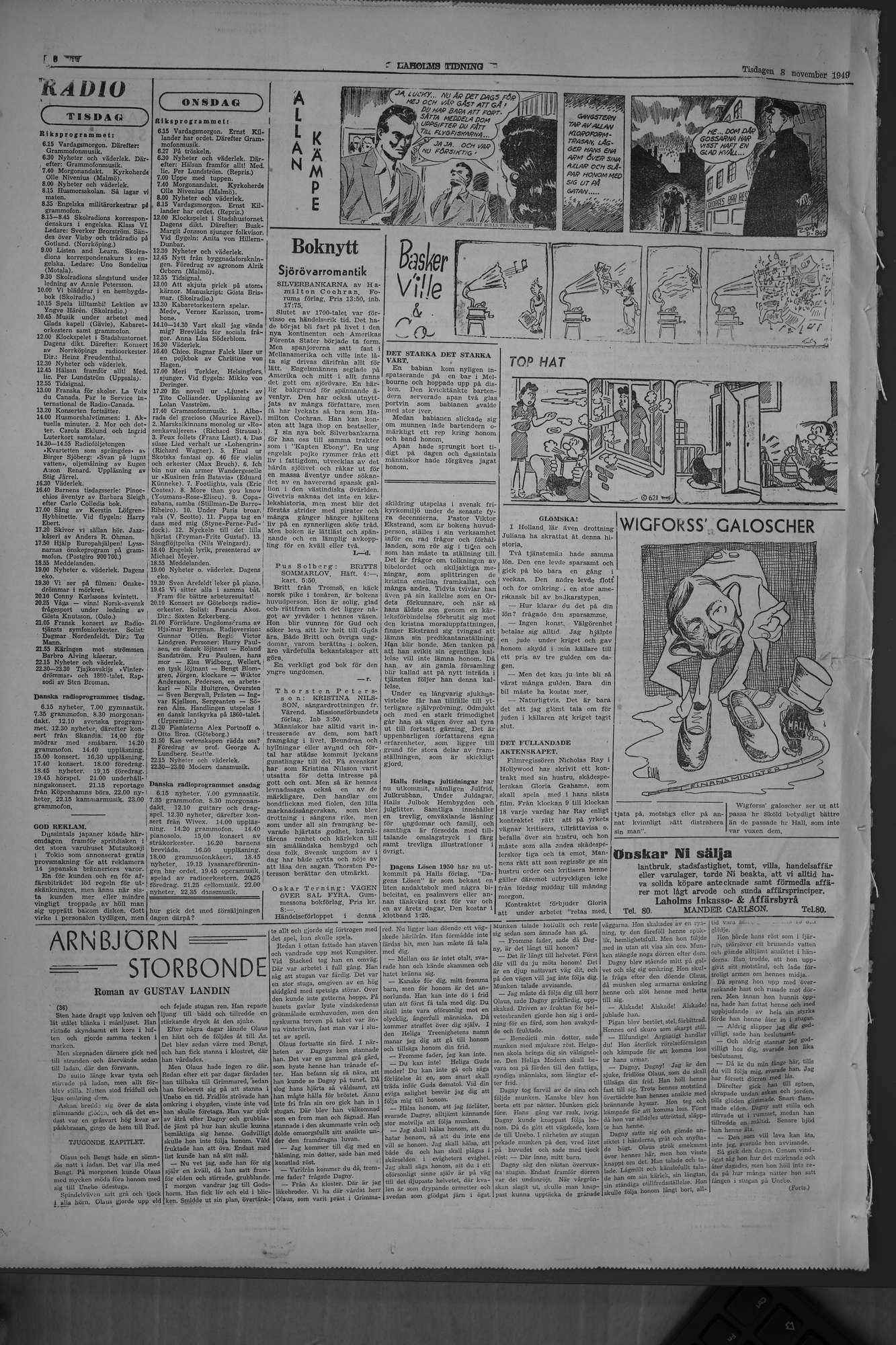 Laholms Tidning Tisdag 8 november 1949, sida 6