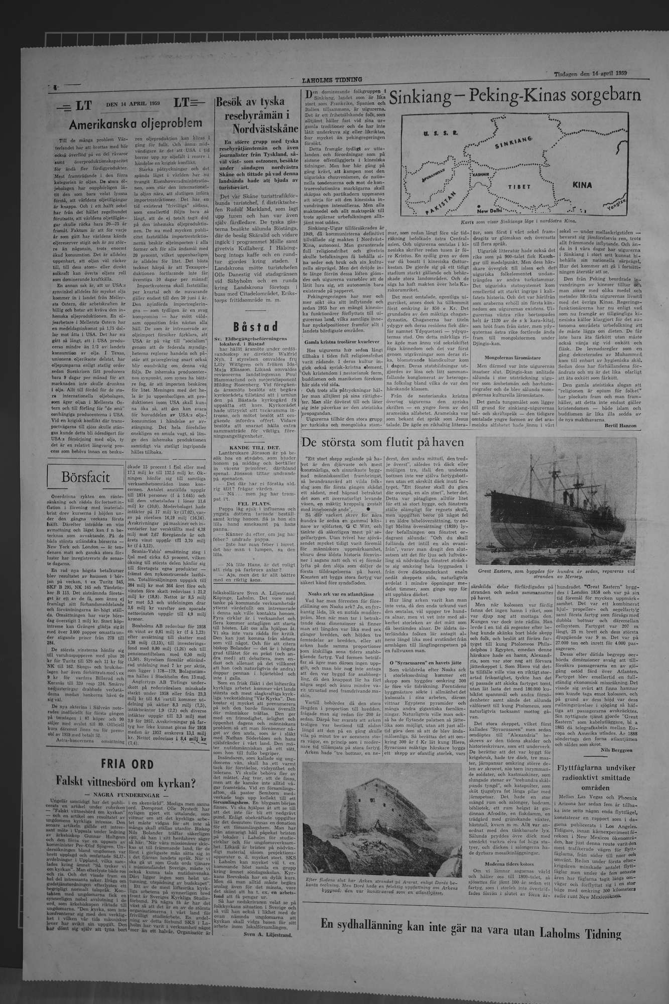 Laholms Tidning Tisdag 14 april 1959, sida 4