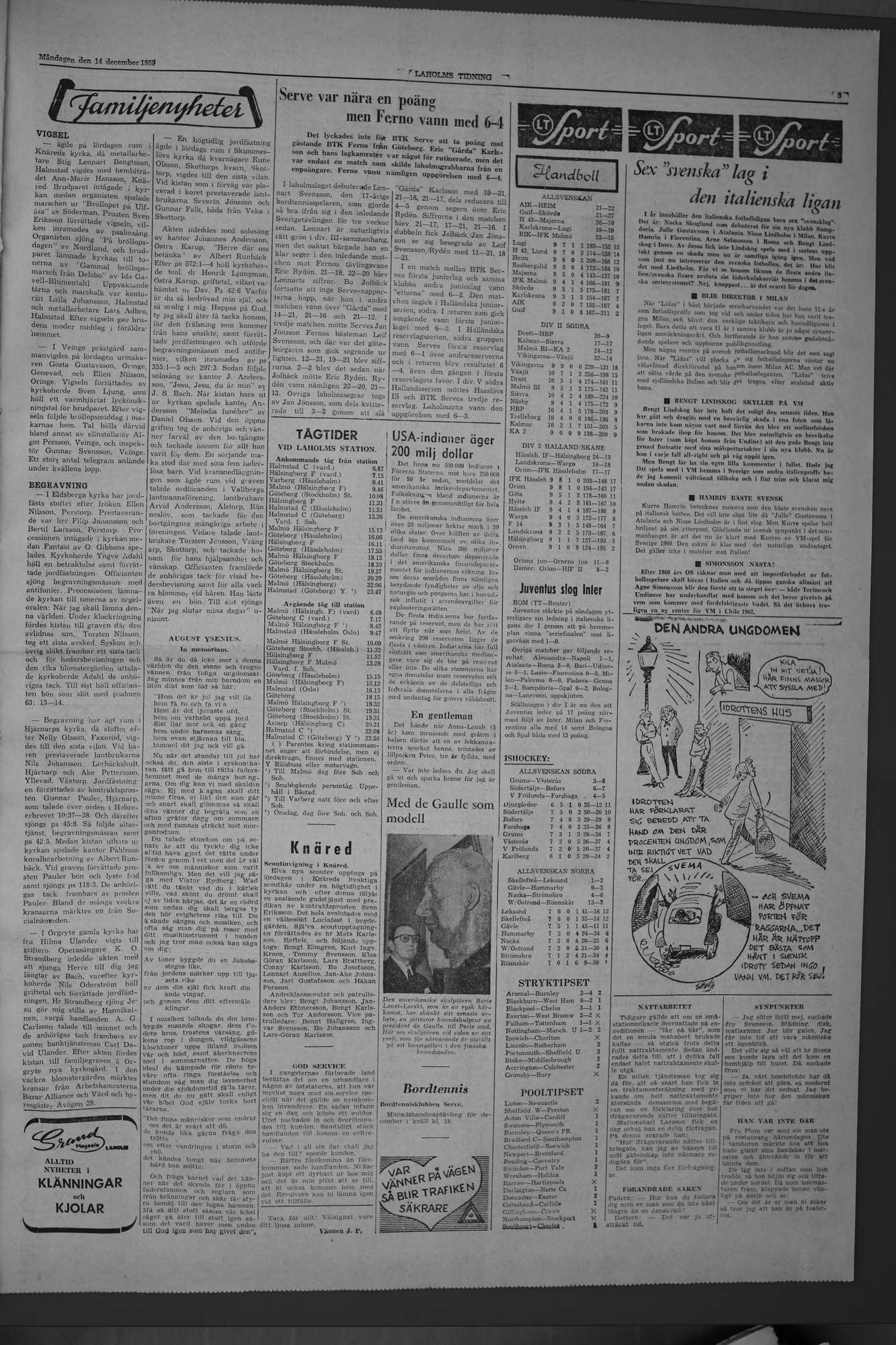 Laholms Tidning Måndag 14 december 1959, sida 5