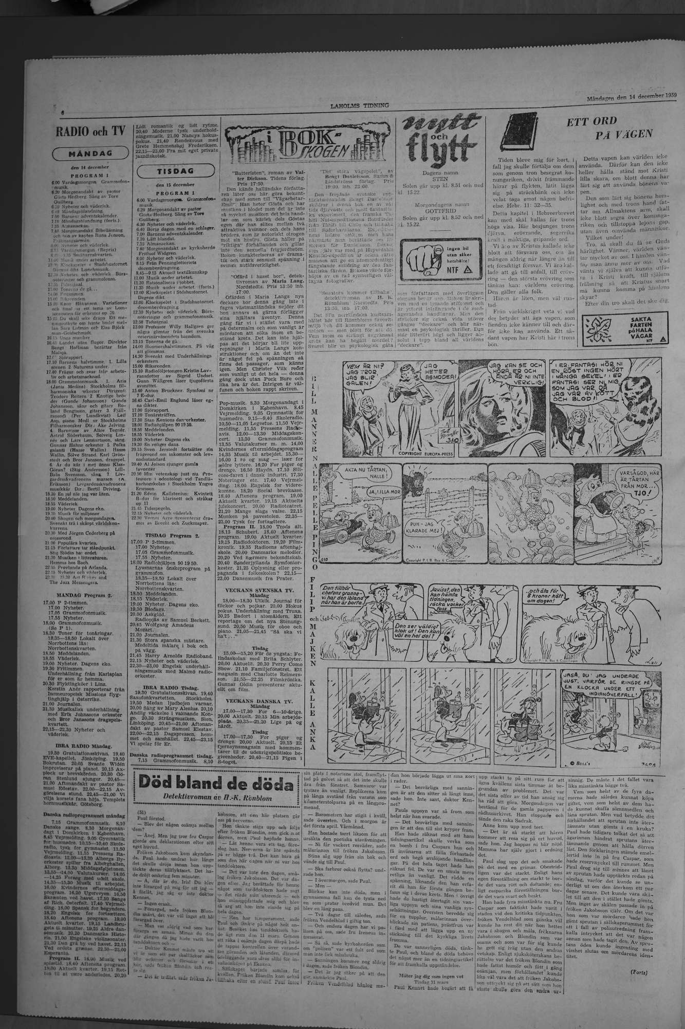 Laholms Tidning Måndag 14 december 1959, sida 6