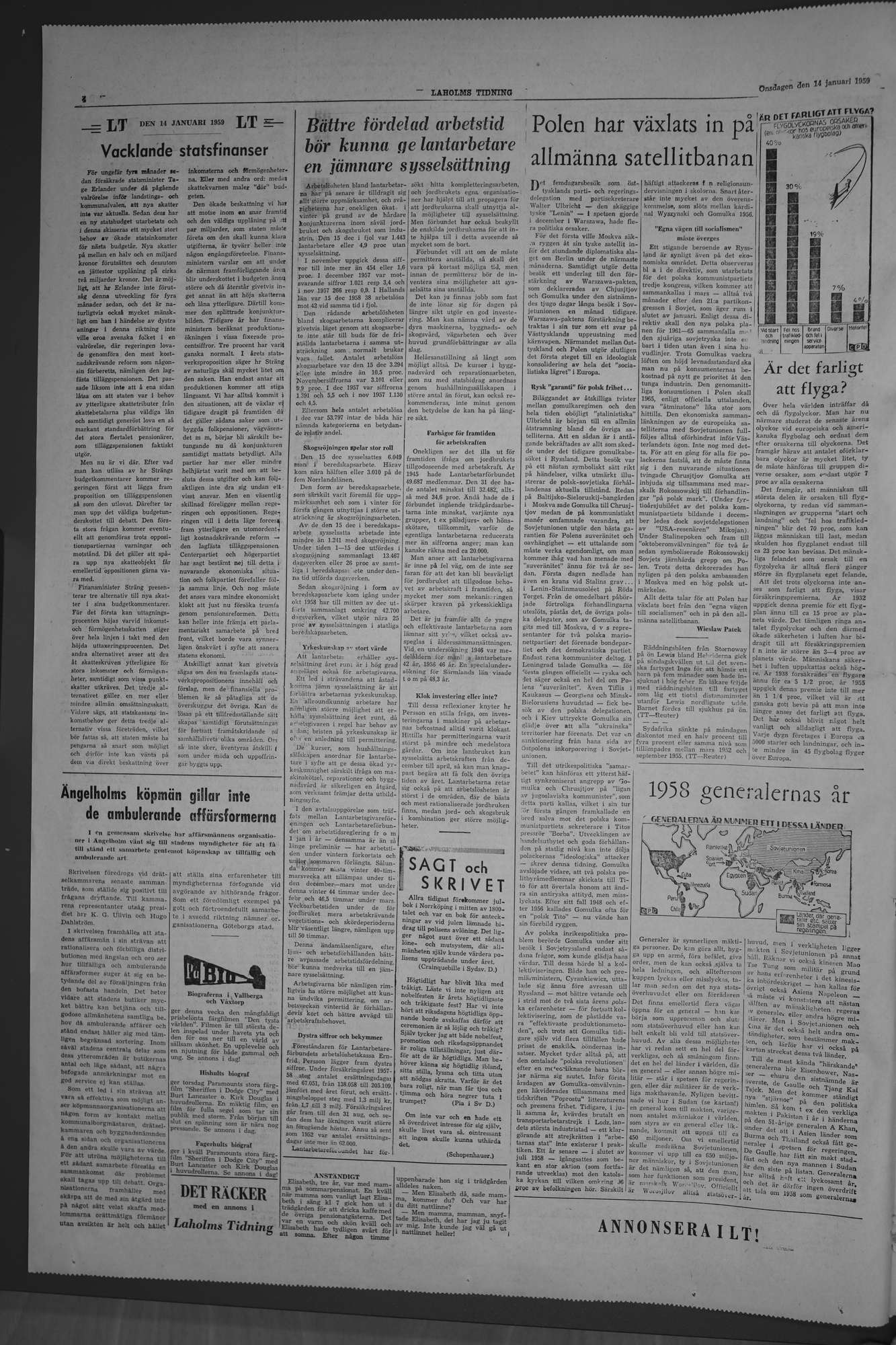 Laholms Tidning Onsdag 14 januari 1959, sida 4