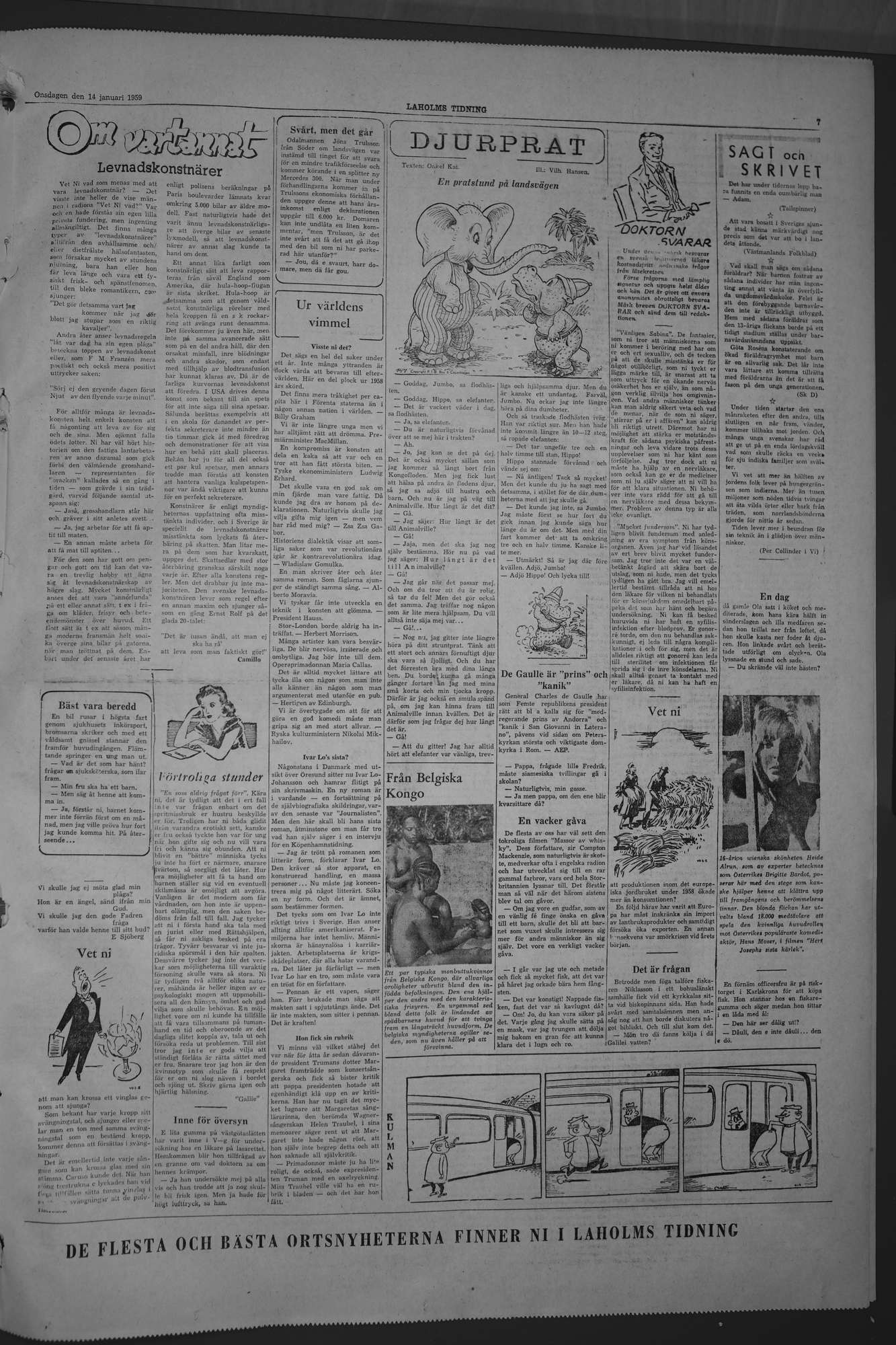 Laholms Tidning Onsdag 14 januari 1959, sida 7